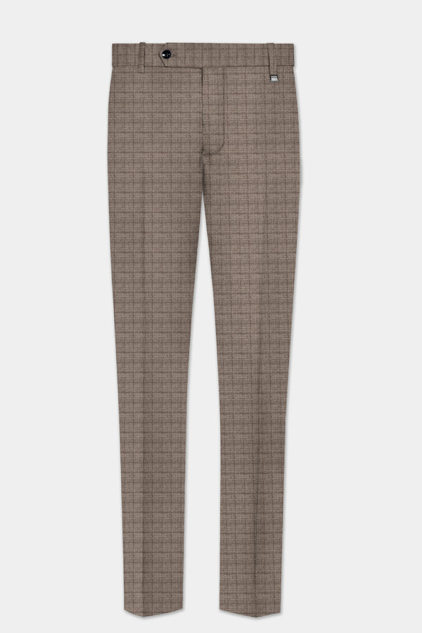 Flint Brown Plaid Wool Rich Pant