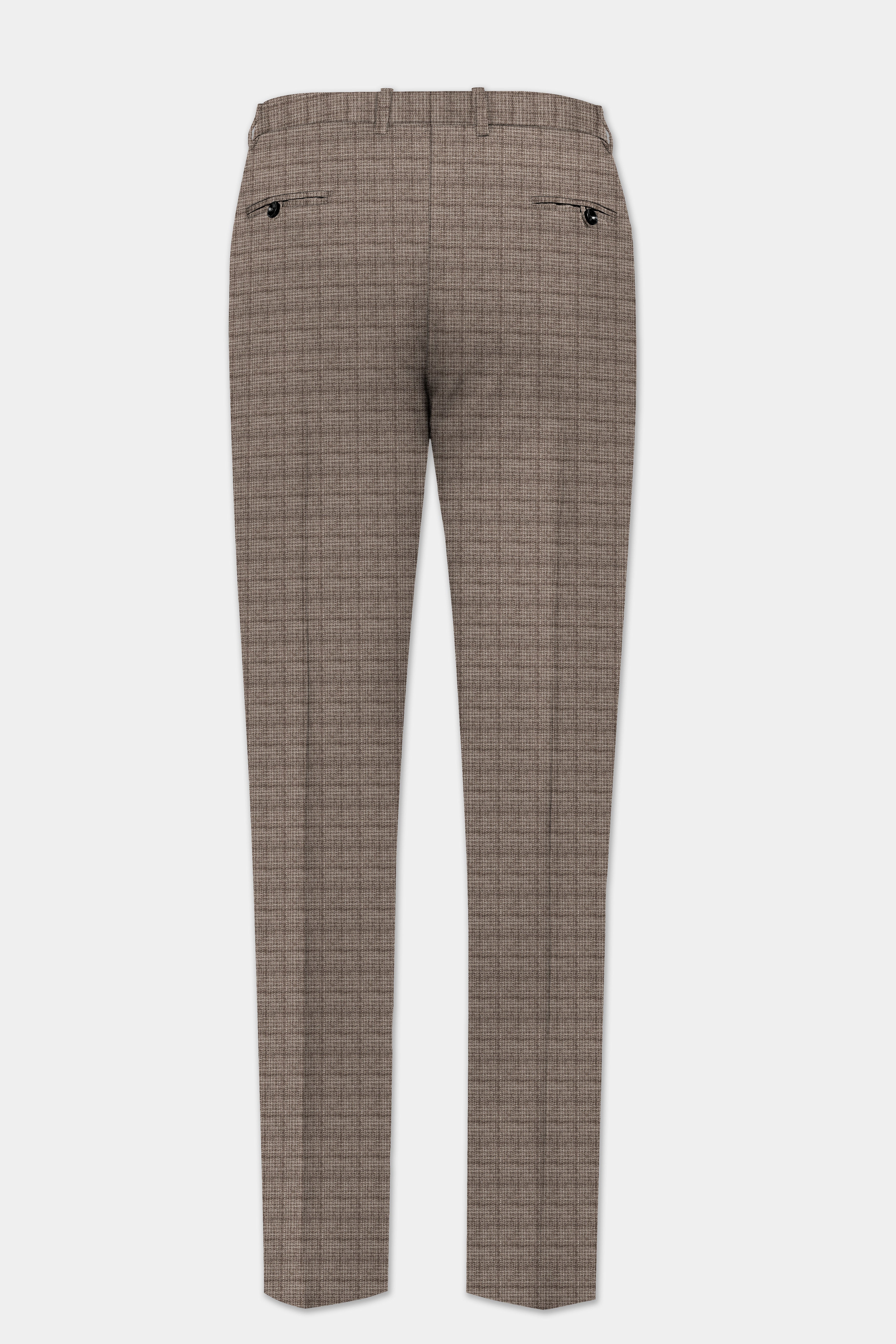 Flint Brown Plaid Wool Rich Pant