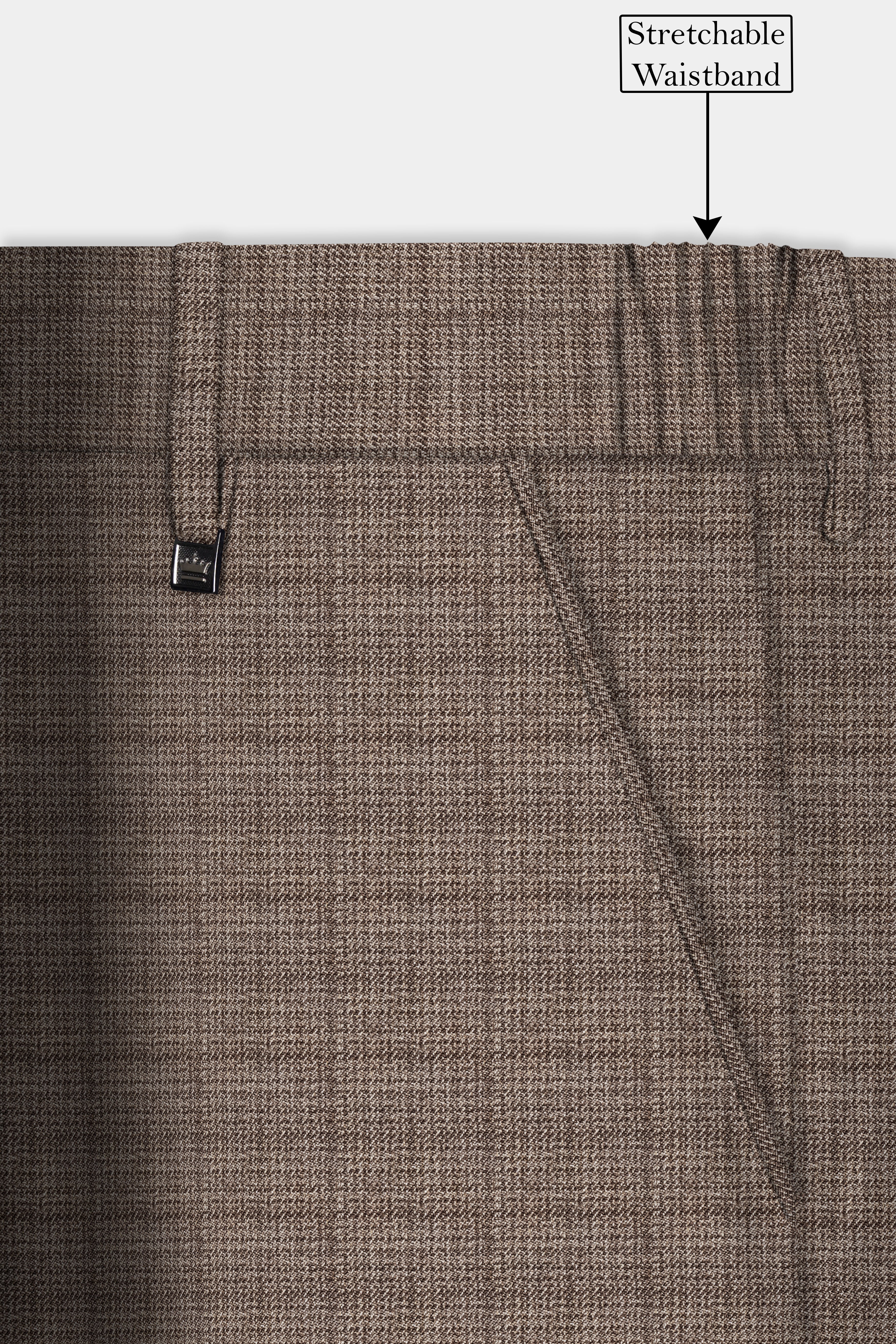 Flint Brown Plaid Wool Rich Pant