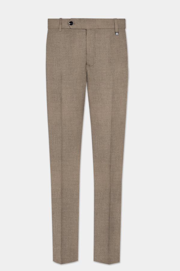 Cinereous Brown Textured Wool Rich Pant