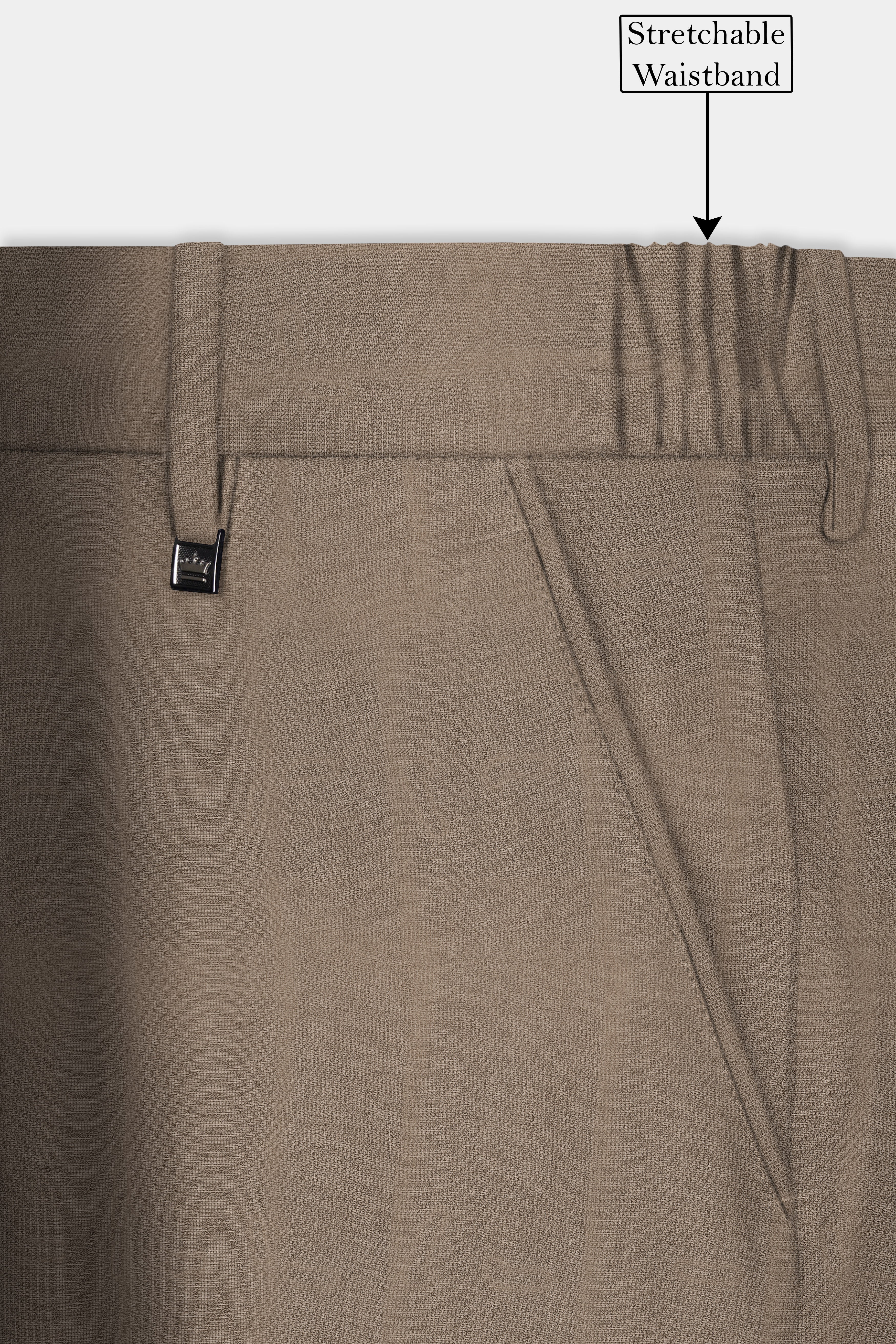 Cinereous Brown Textured Wool Rich Pant