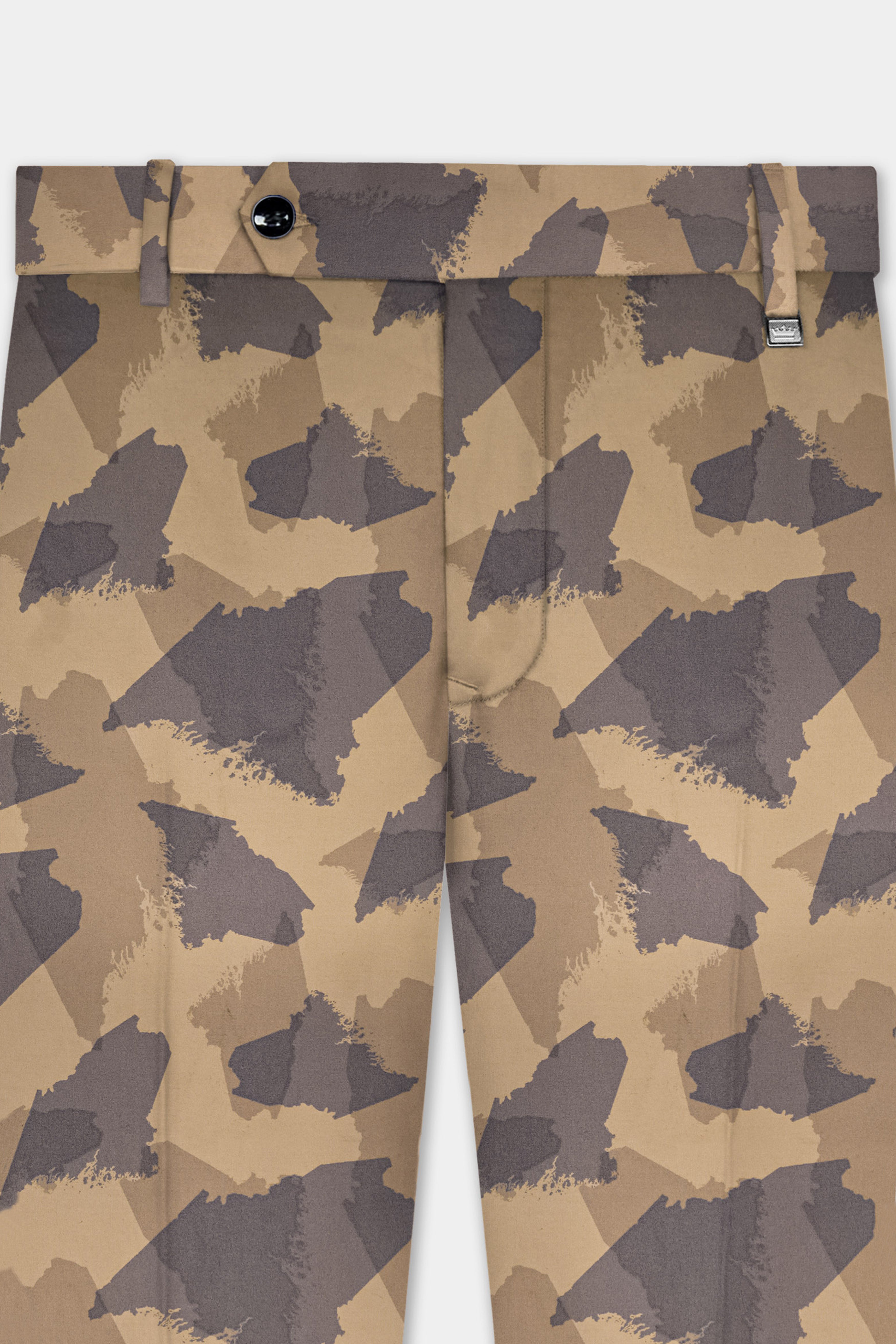 Mongoose Cream And Scorpion Brown Camouflage Printed Cotton Pant