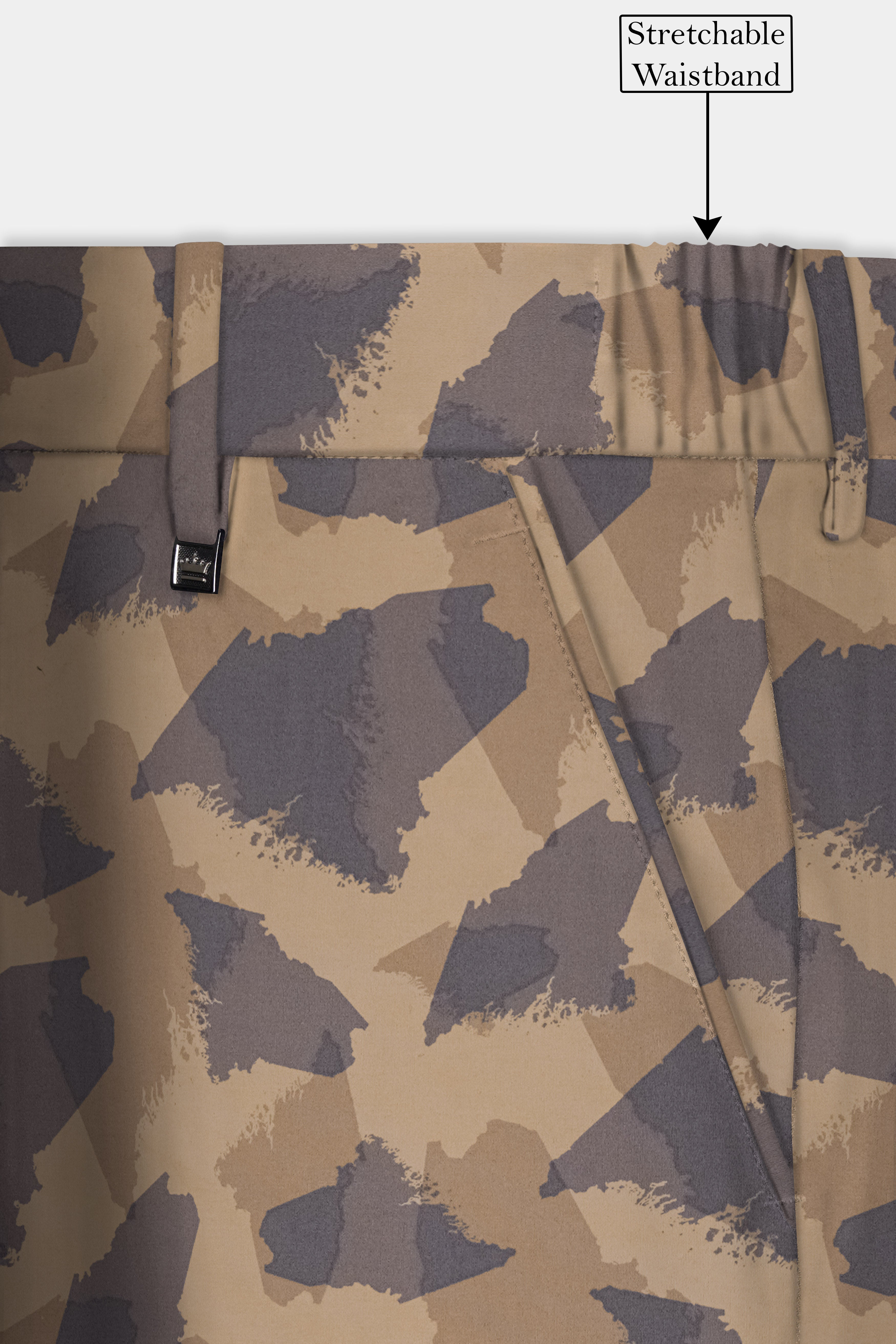 Mongoose Cream And Scorpion Brown Camouflage Printed Cotton Pant