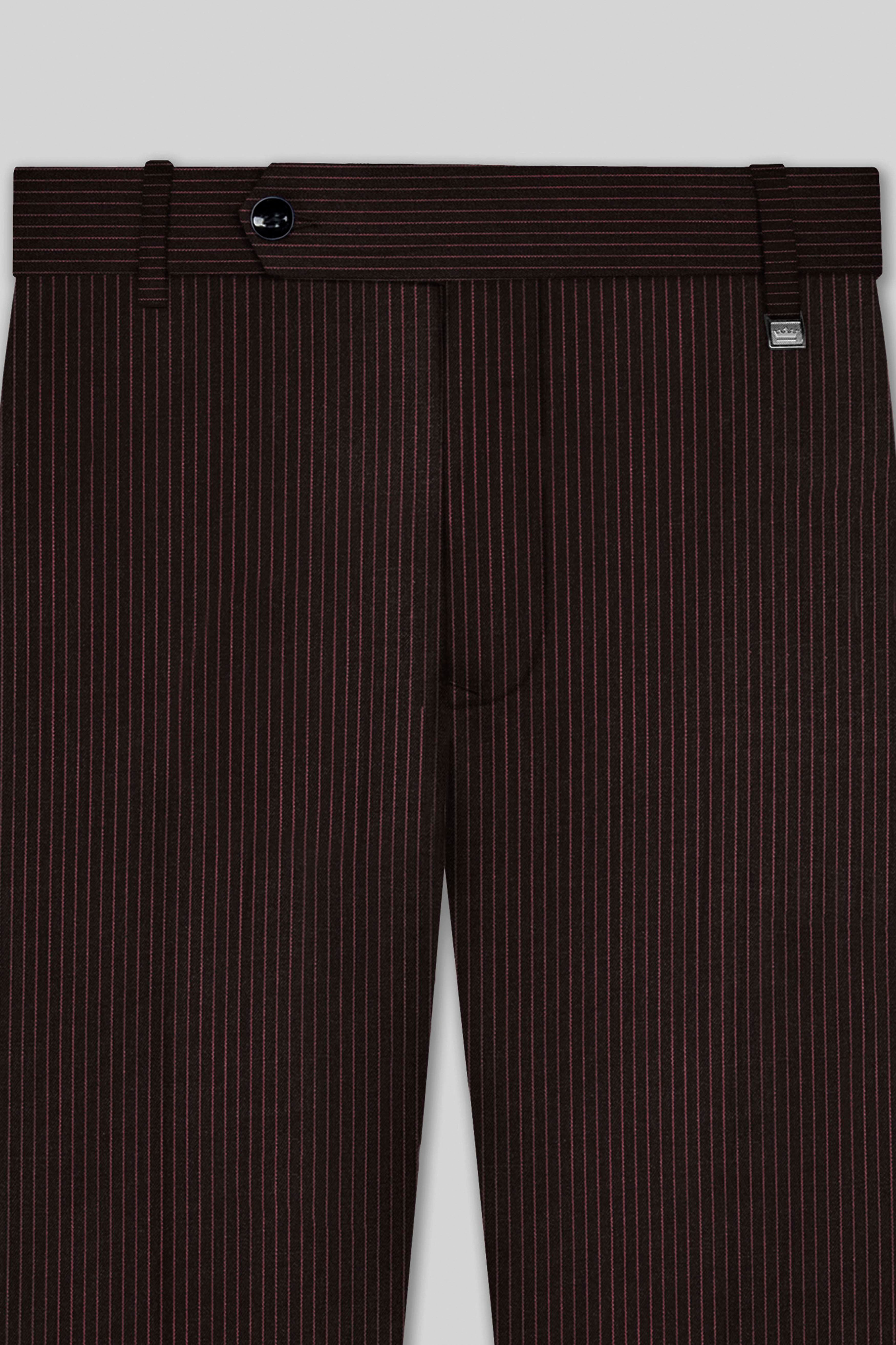 English Walnut Red Striped Wool Rich Pant