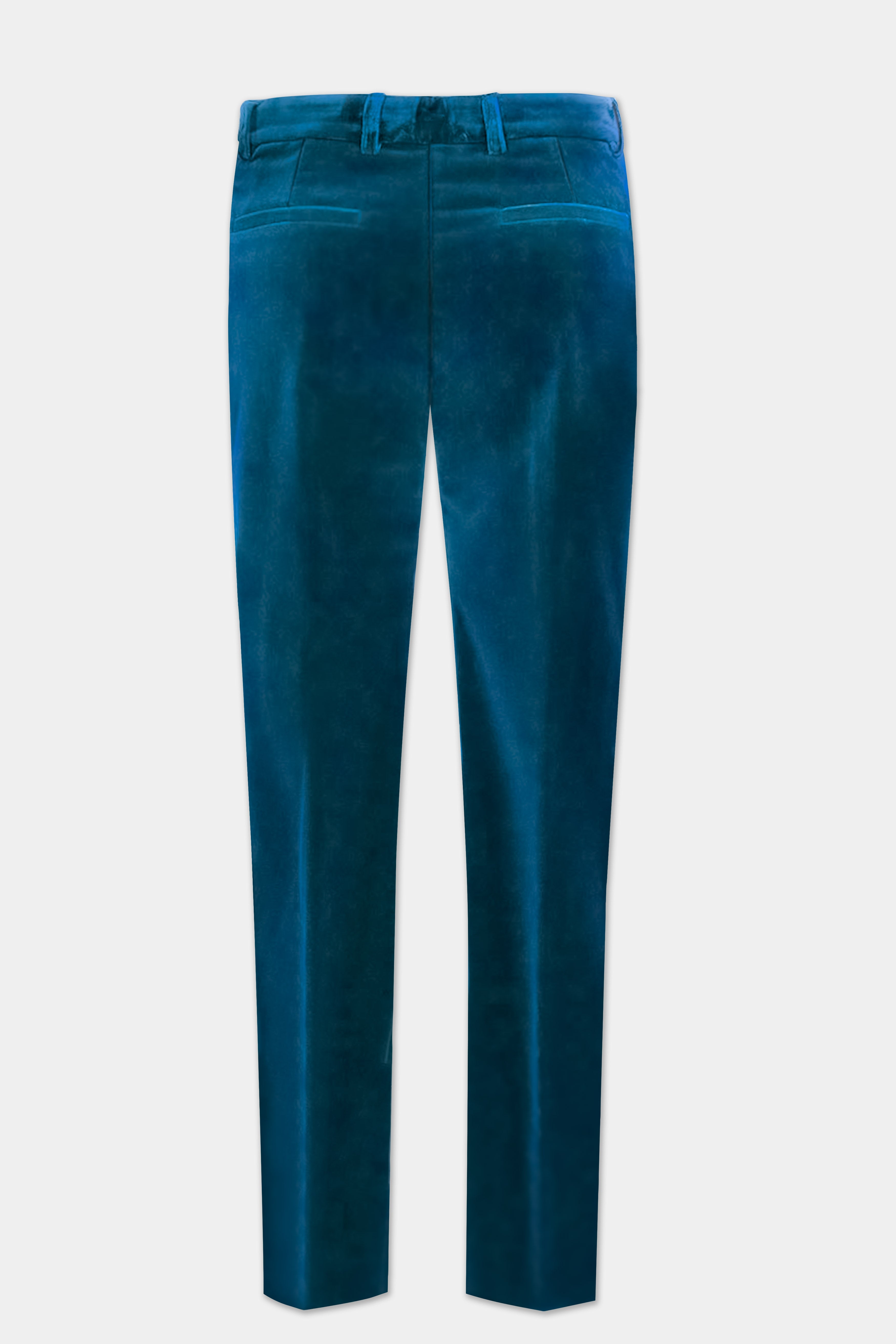 Azure Regal-Prussian Blue Velvet Pant