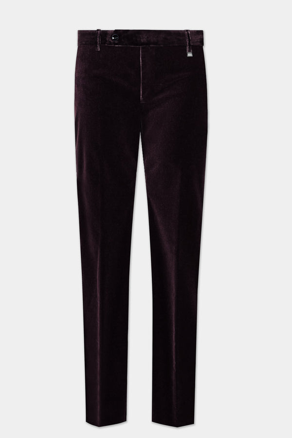 Carmine Lux-Zambezi Maroon Velvet Pant