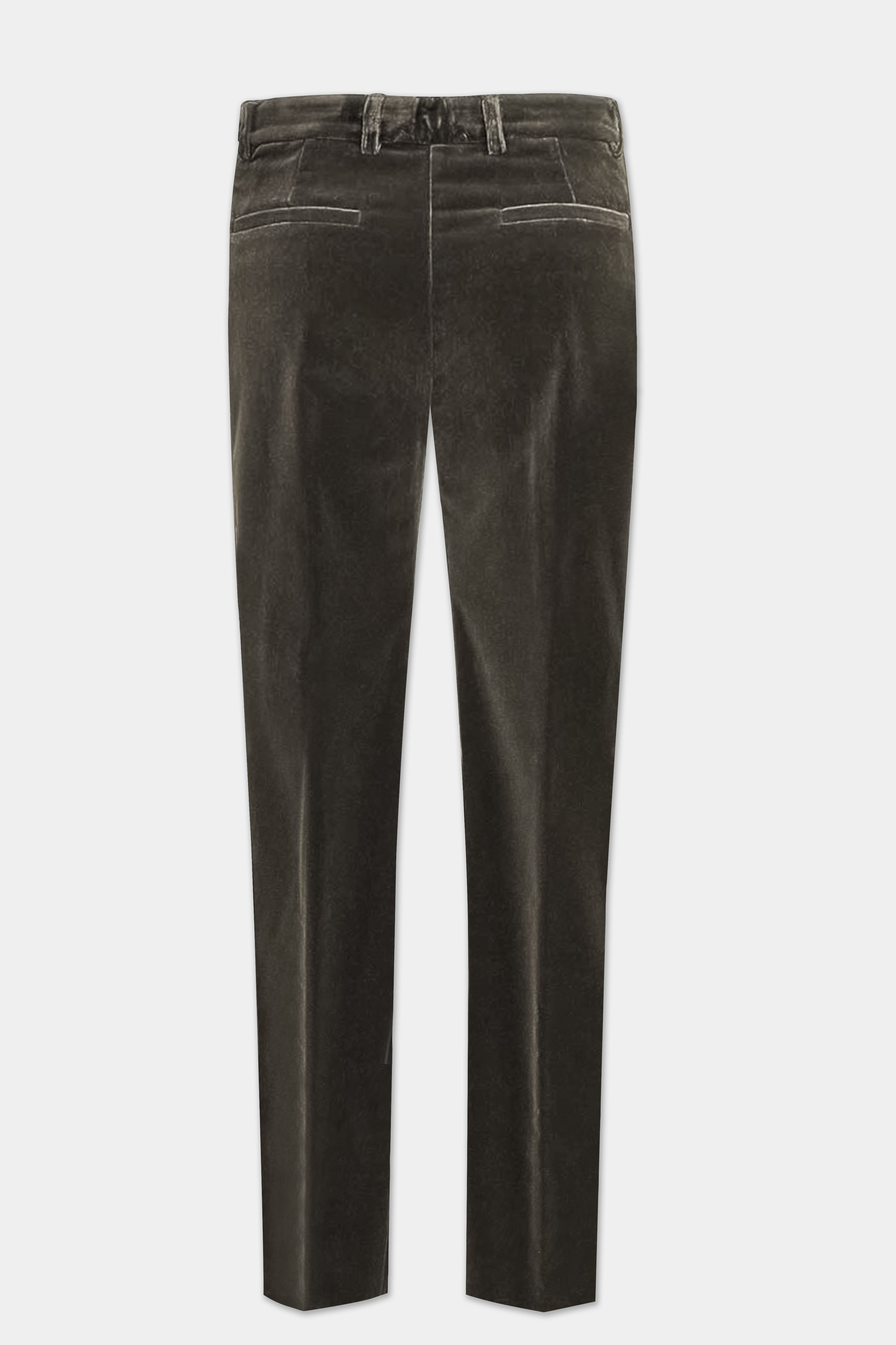 Bronze Elegance-Bistre Brown Velvet Pant