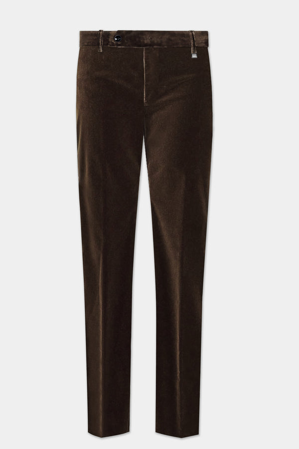 Espresso Elegance-Coffee Bean Velvet Pant