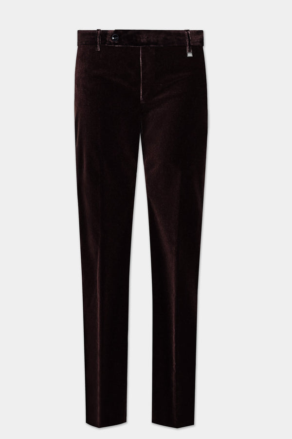 Mahogany Charm-Creole Dark Brown Velvet Pant