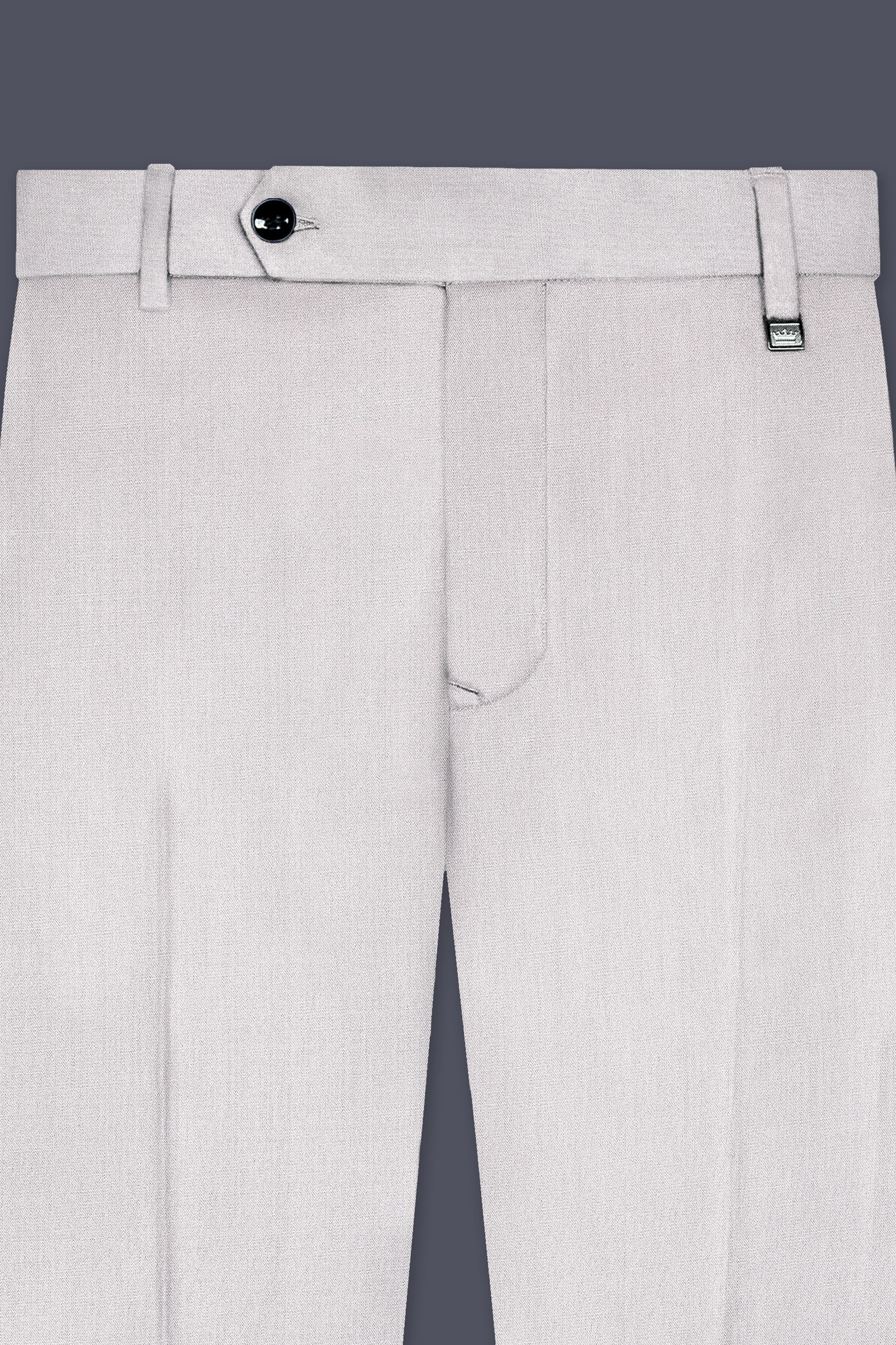 Frost Gray-Glacier Solid Wool Rich Stretchable Waistband Pant