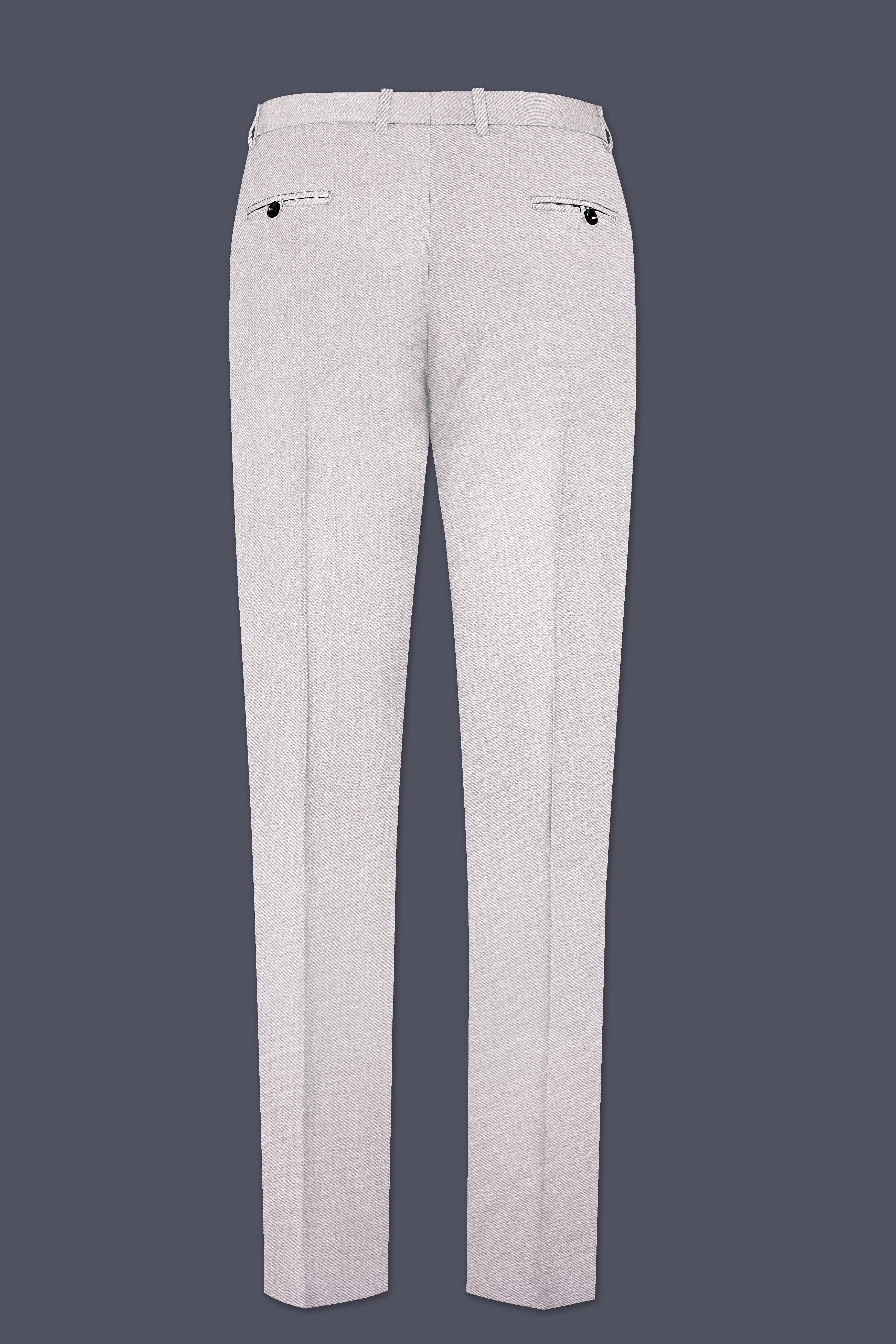 Frost Gray-Glacier Solid Wool Rich Stretchable Waistband Pant