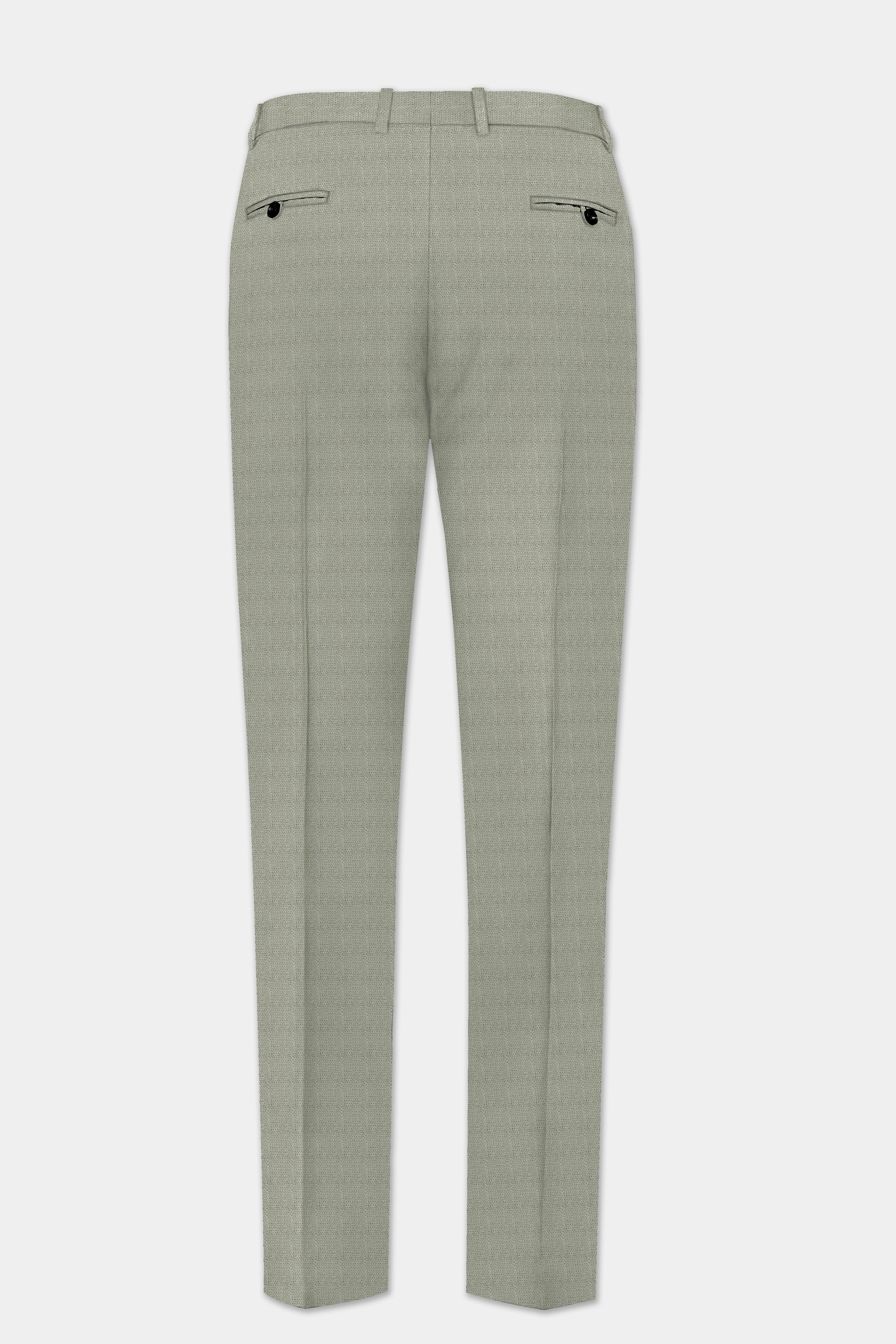 Minted Majesty-Beryl Green Solid Luxurious Linen Stretchable Waistband Pant