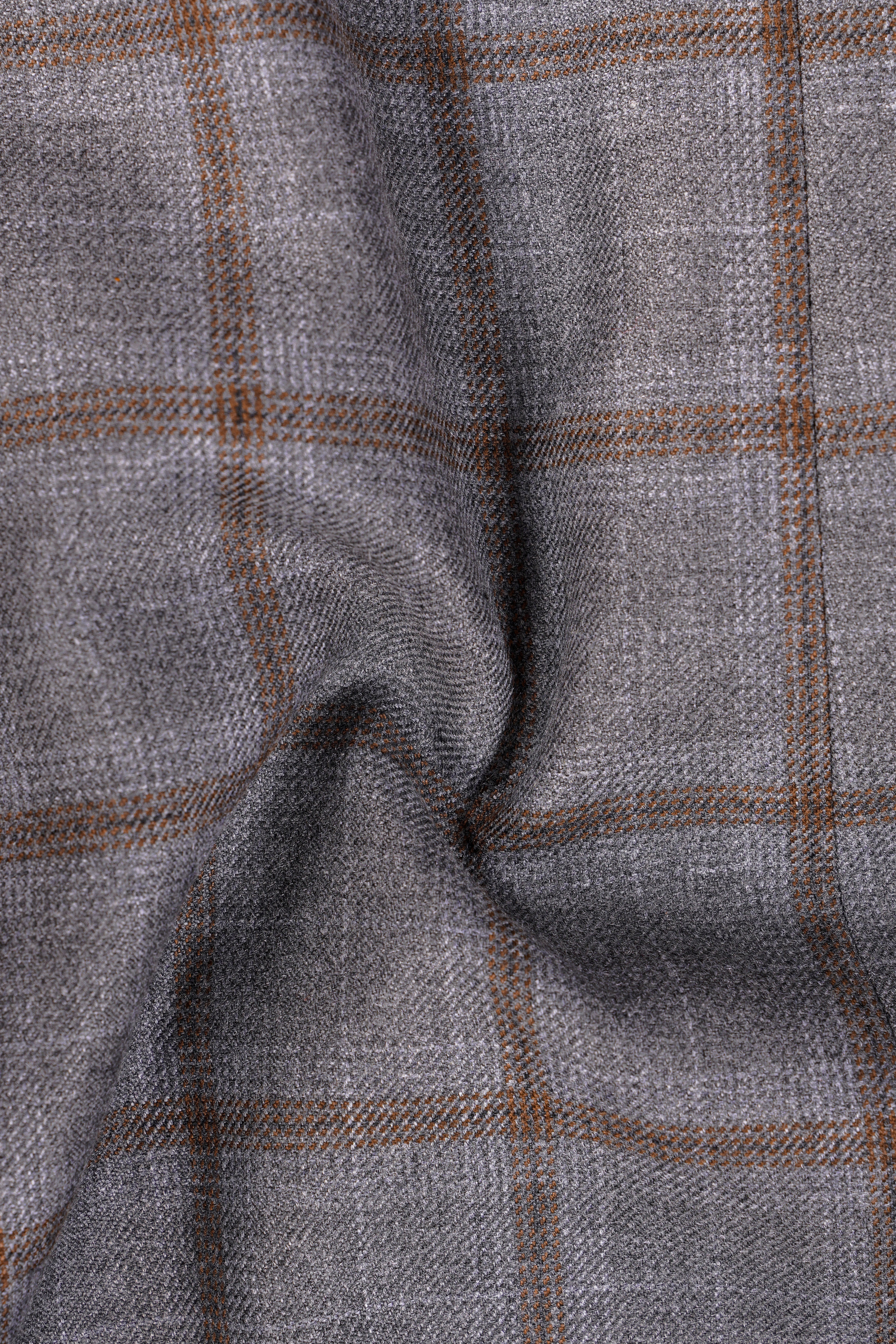 Flintstone-Gray windows Tweed Stretchable Waistband Pant