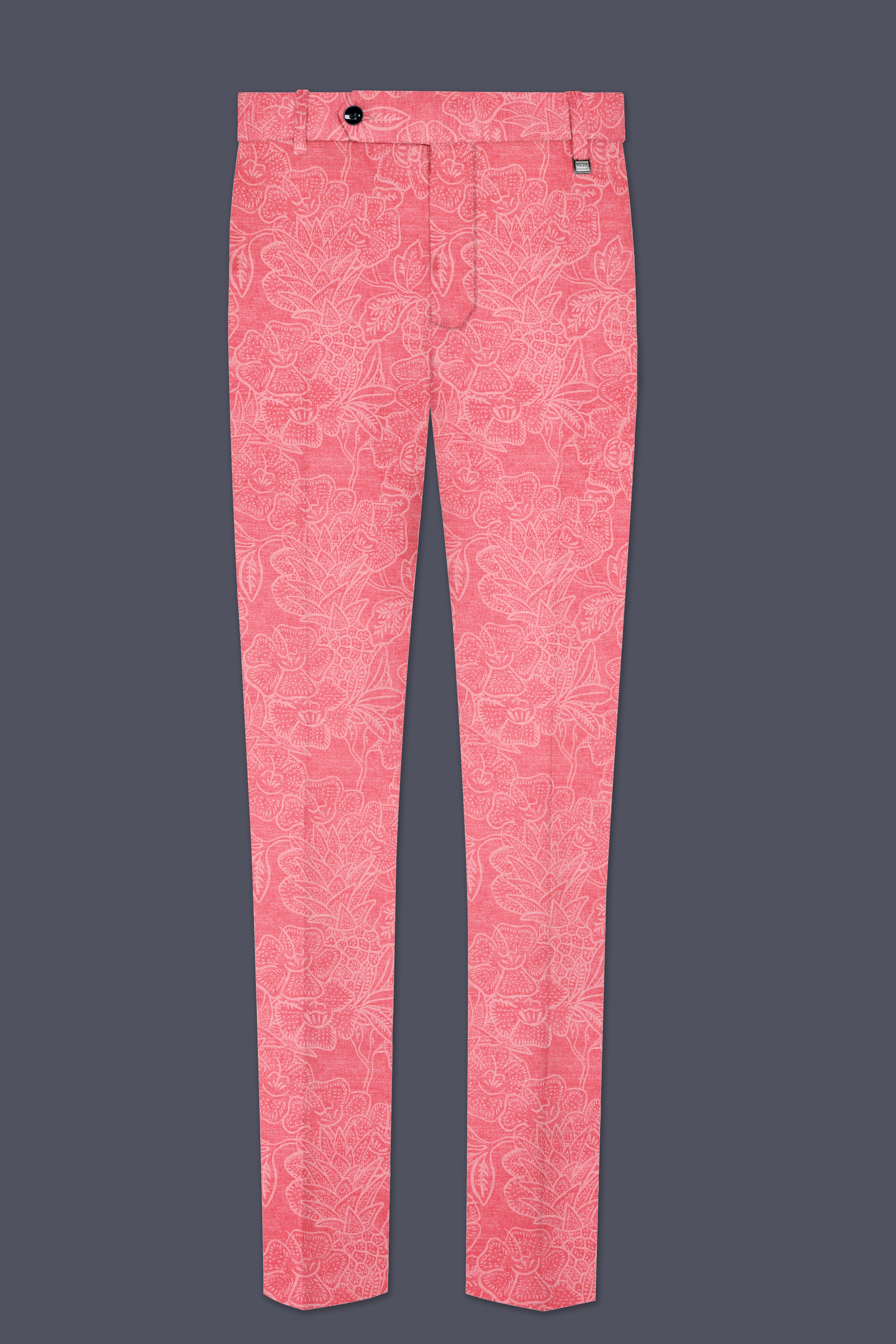 Springtide-Geraldine Pink Floral Printed Cotton Stretchable Waistband Pant