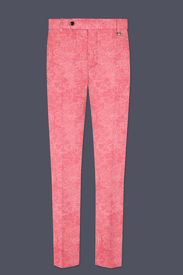 Springtide-Geraldine Pink Floral Printed Cotton Stretchable Waistband Pant