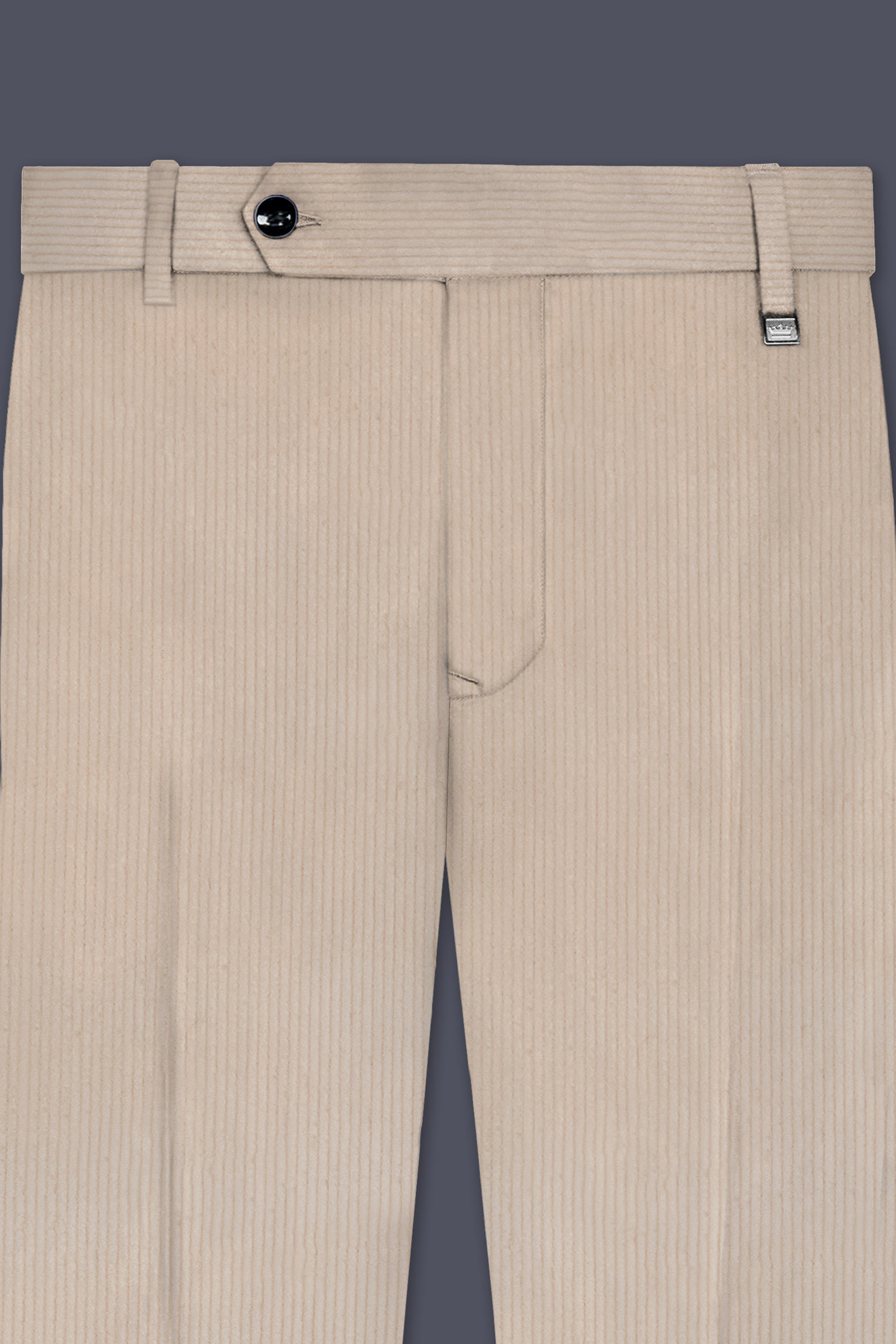 Moonbeam-Moon Mist Cream Textured Corduroy Premium Cotton Stretchable Waistband Pant