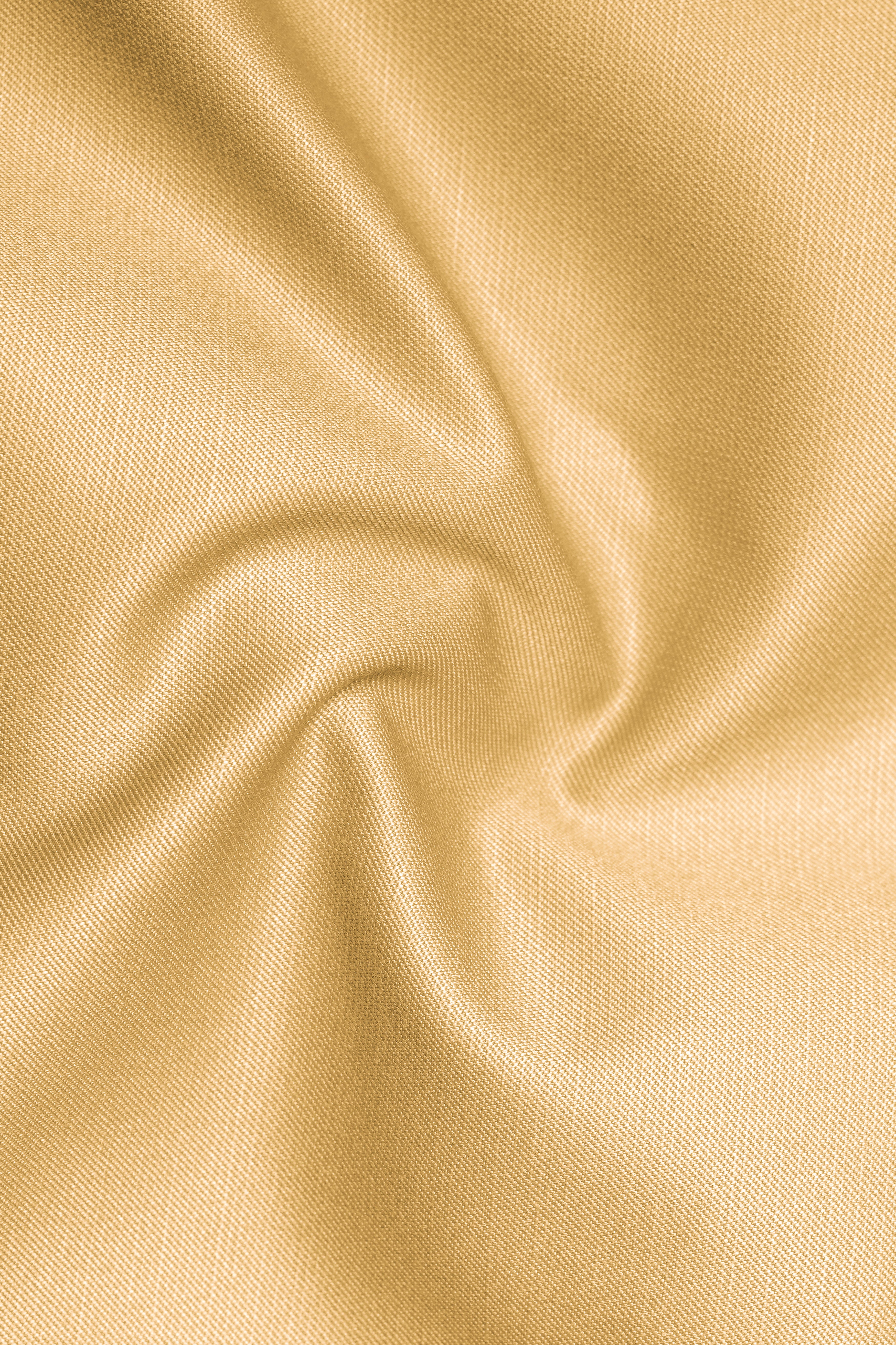 Saffron-Harvest Yellow Solid Wool Rich Slight Stretch Waistband Pant