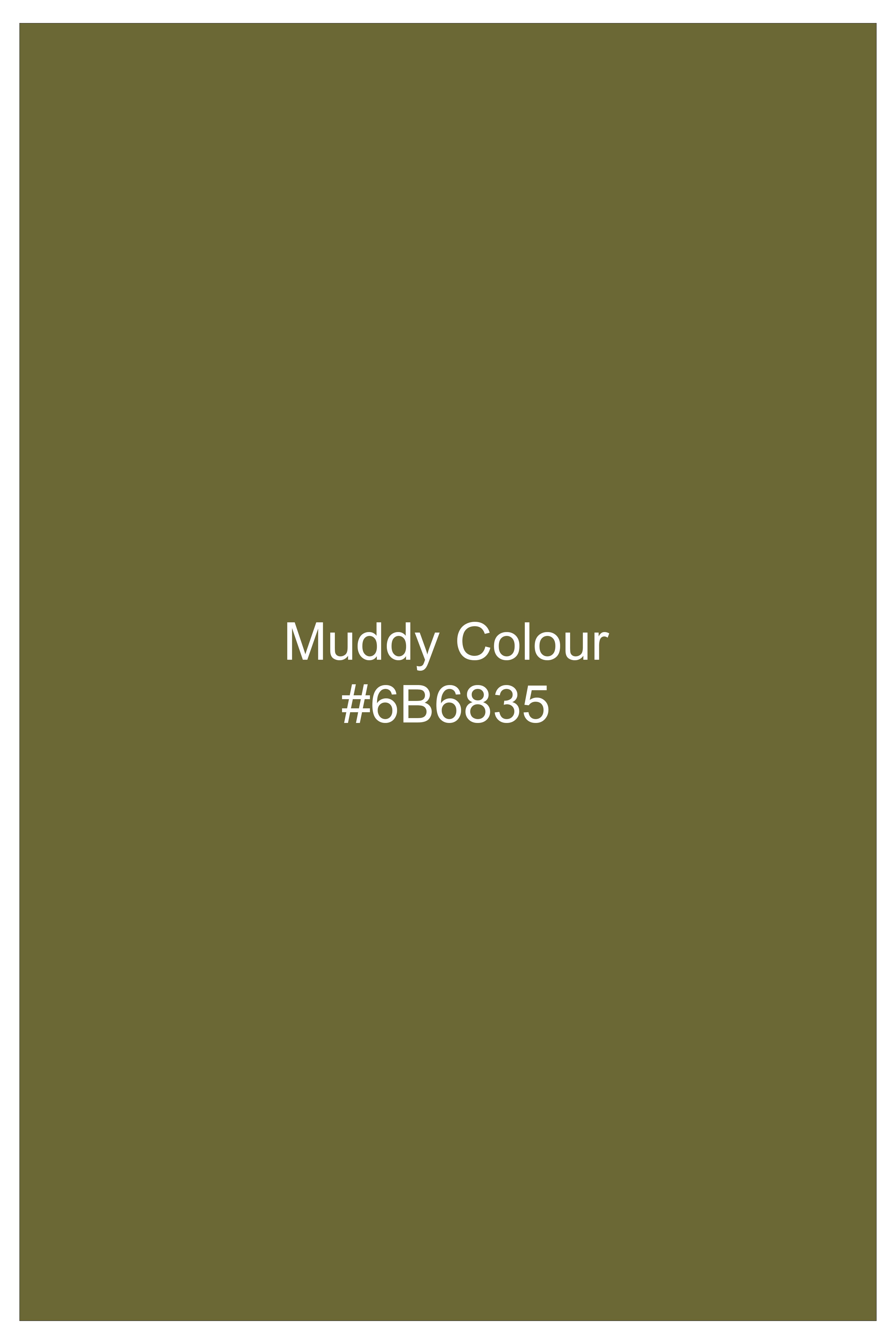 Glade-Muddy Green Solid Wool Rich Slight Stretch Waistband Pant