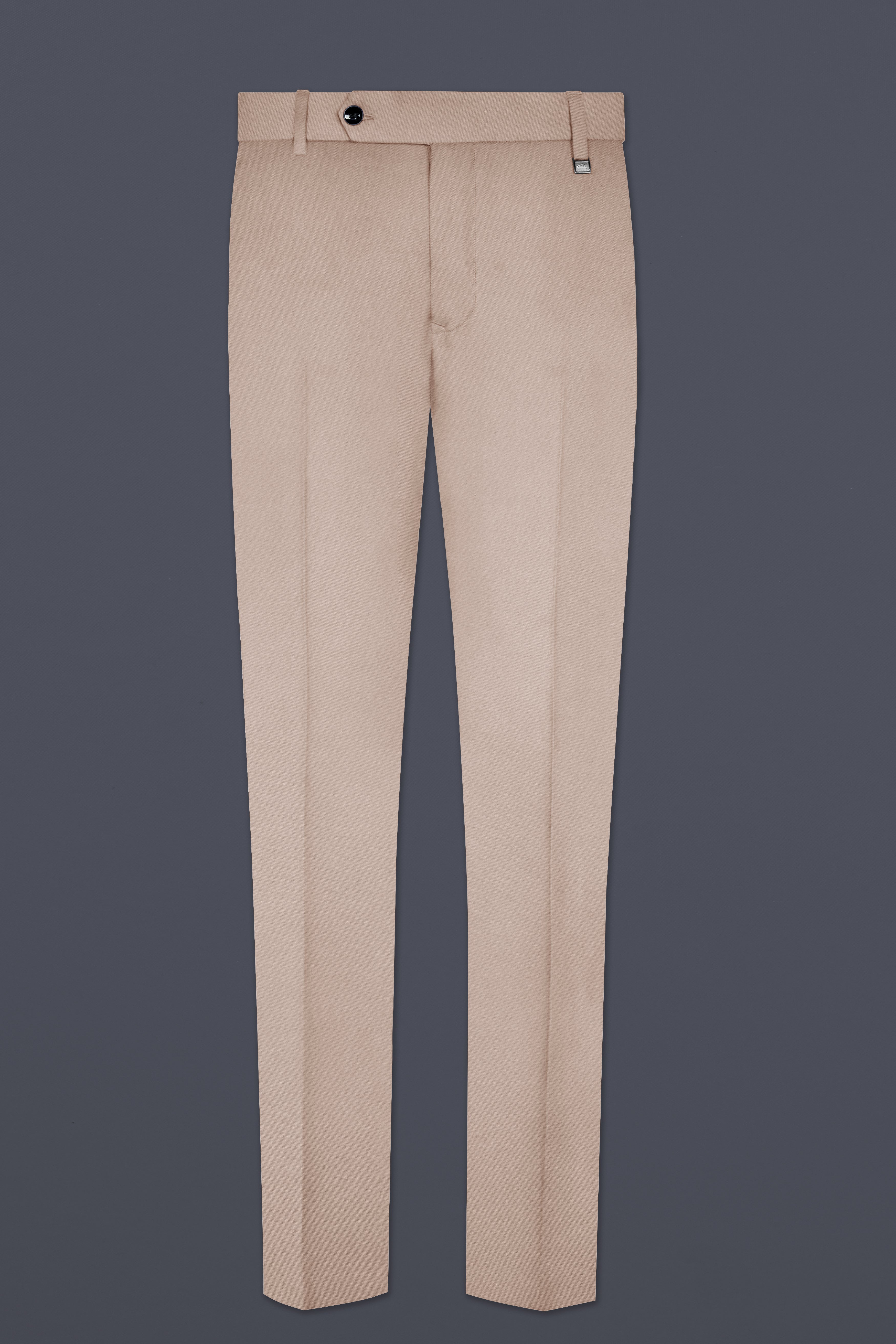 Clam Shell Cream Solid Cotton Stretchable Waistband Pant