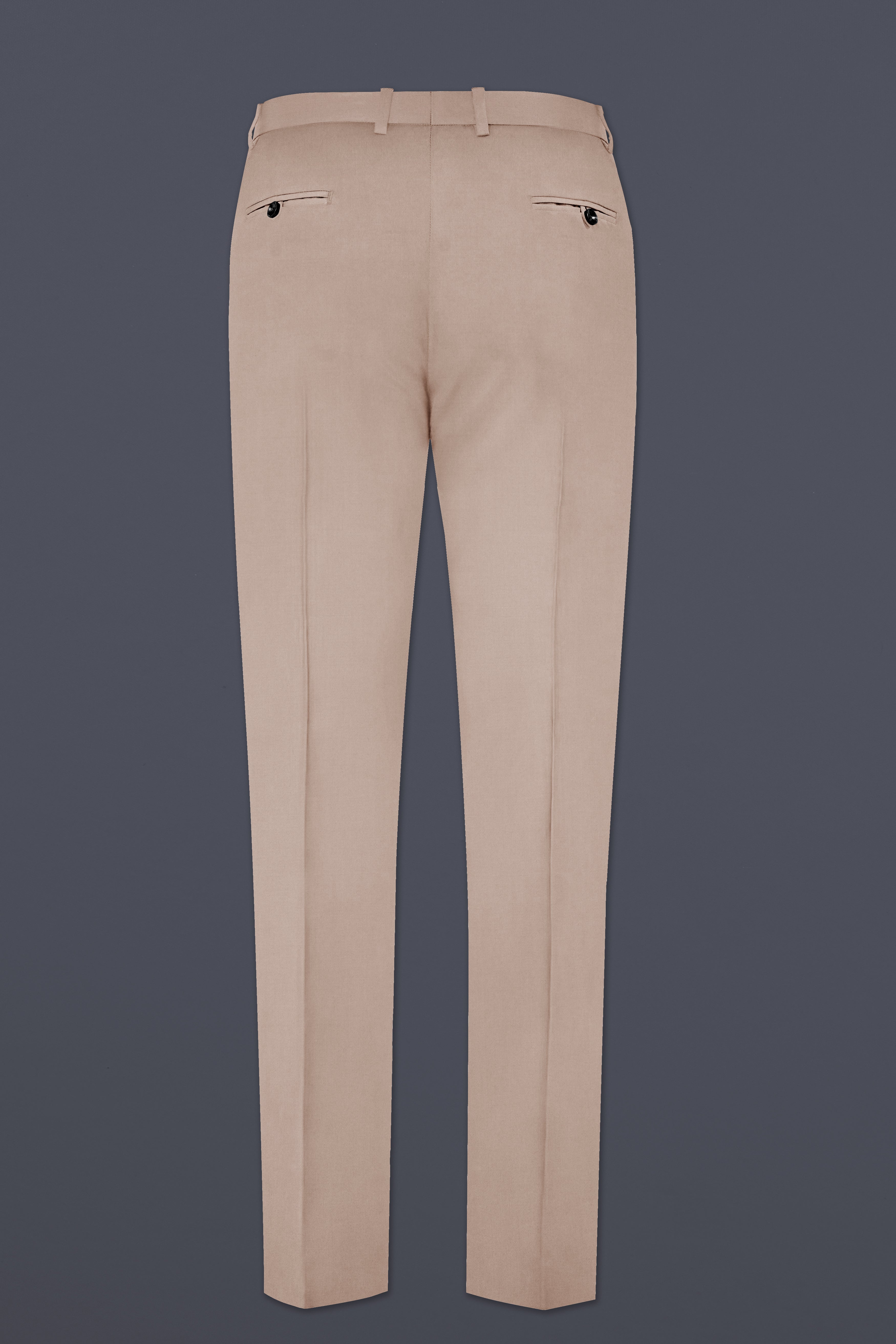 Clam Shell Cream Solid Cotton Stretchable Waistband Pant