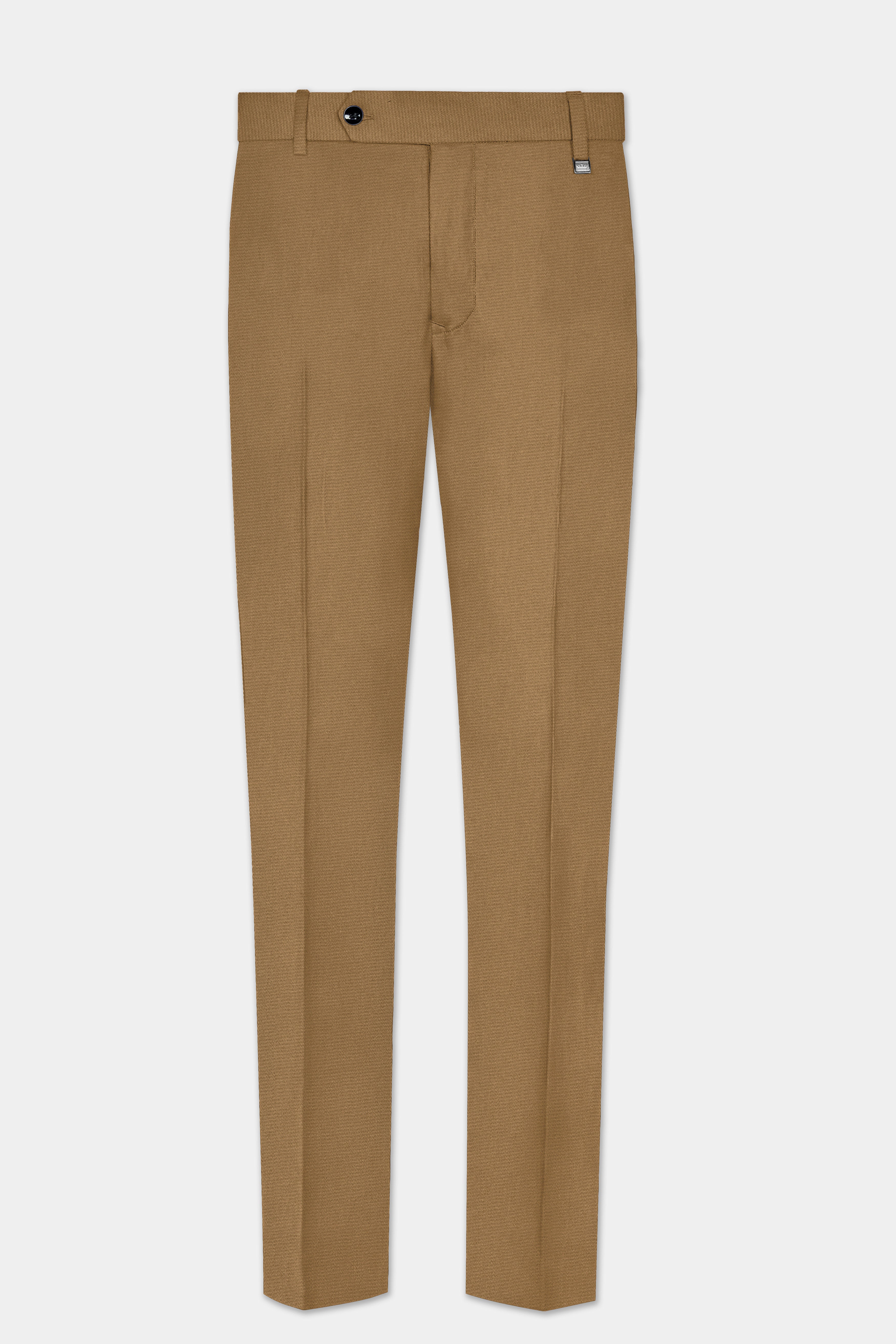 Roman Coffee Brown Solid Wool Rich Stretchable Waistband Pant