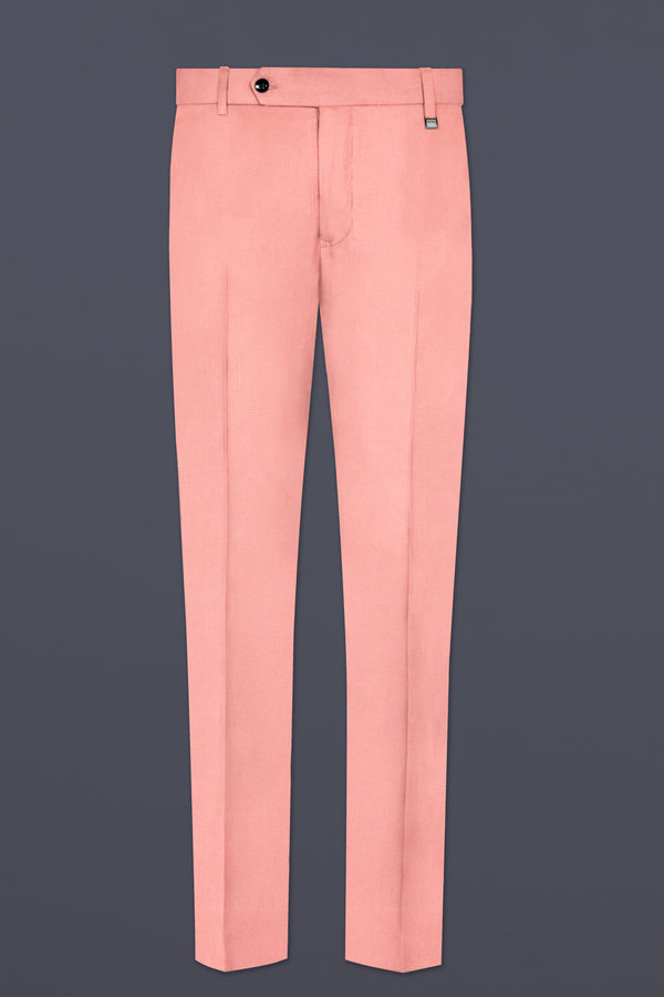 Flamingo Pink Solid Cotton Stretchable Waistband Pant