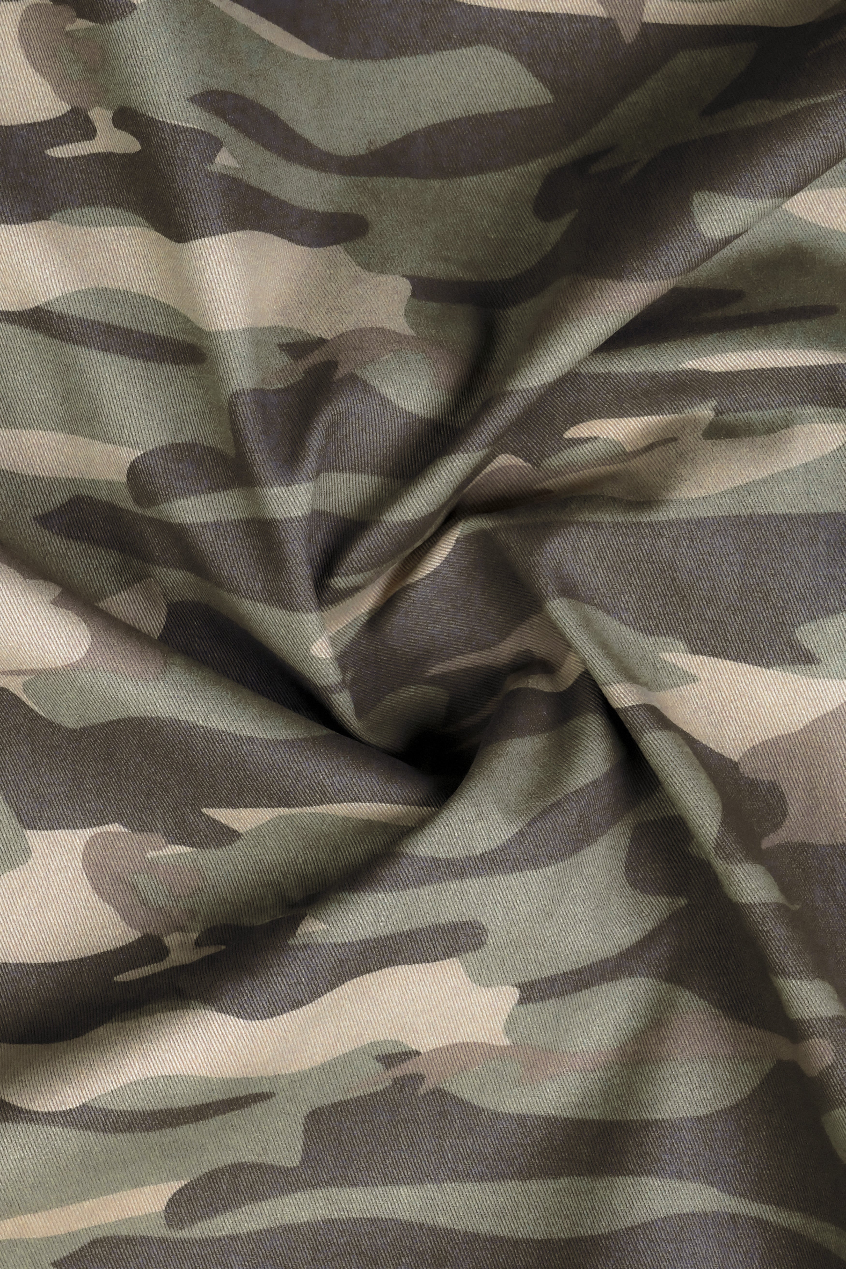 Crocodile Brown And Wenge Camouflage Printed Cotton Stretchable Waistband Pant