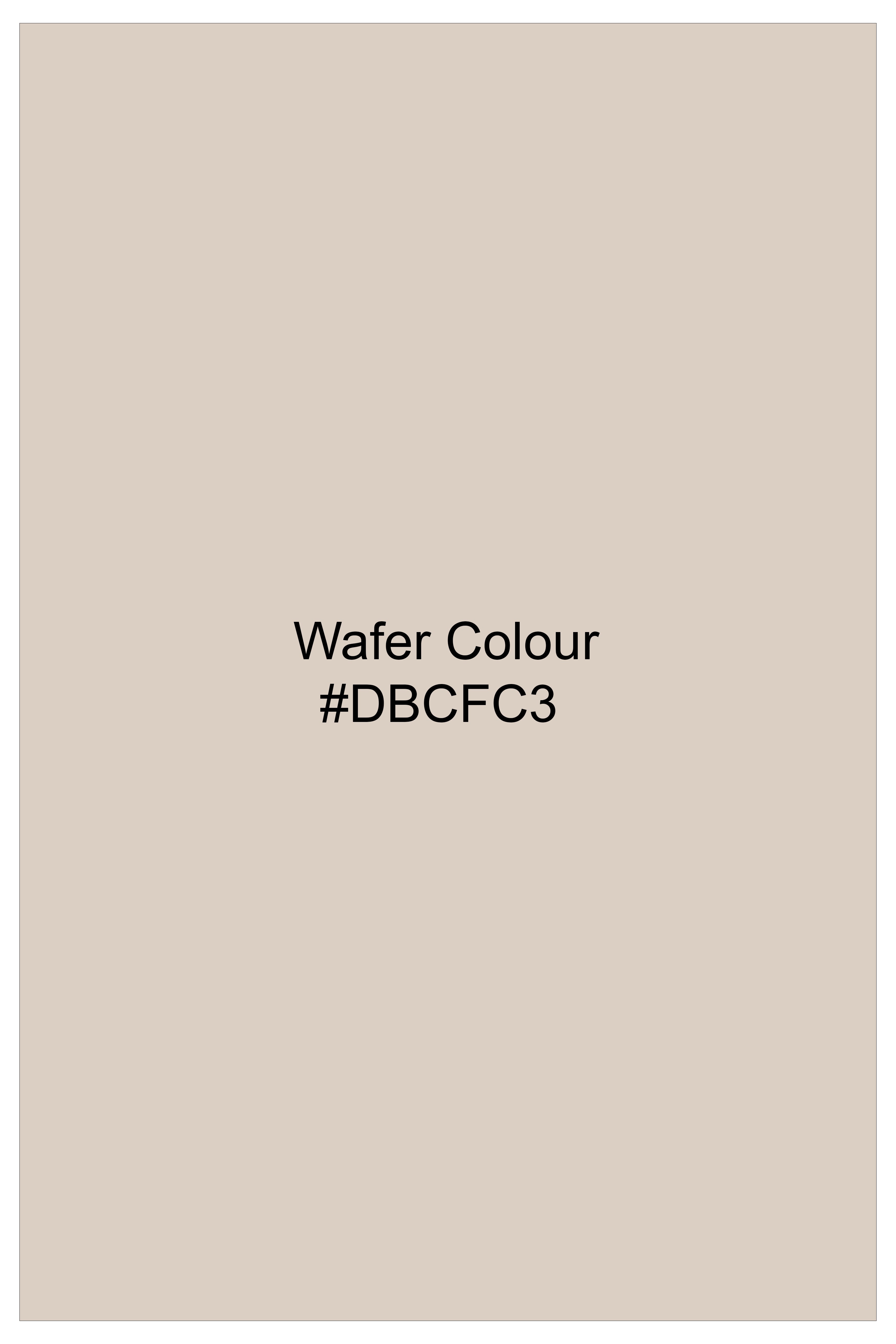 Wafer Cream Solid Cotton Stretchable Waistband Pant