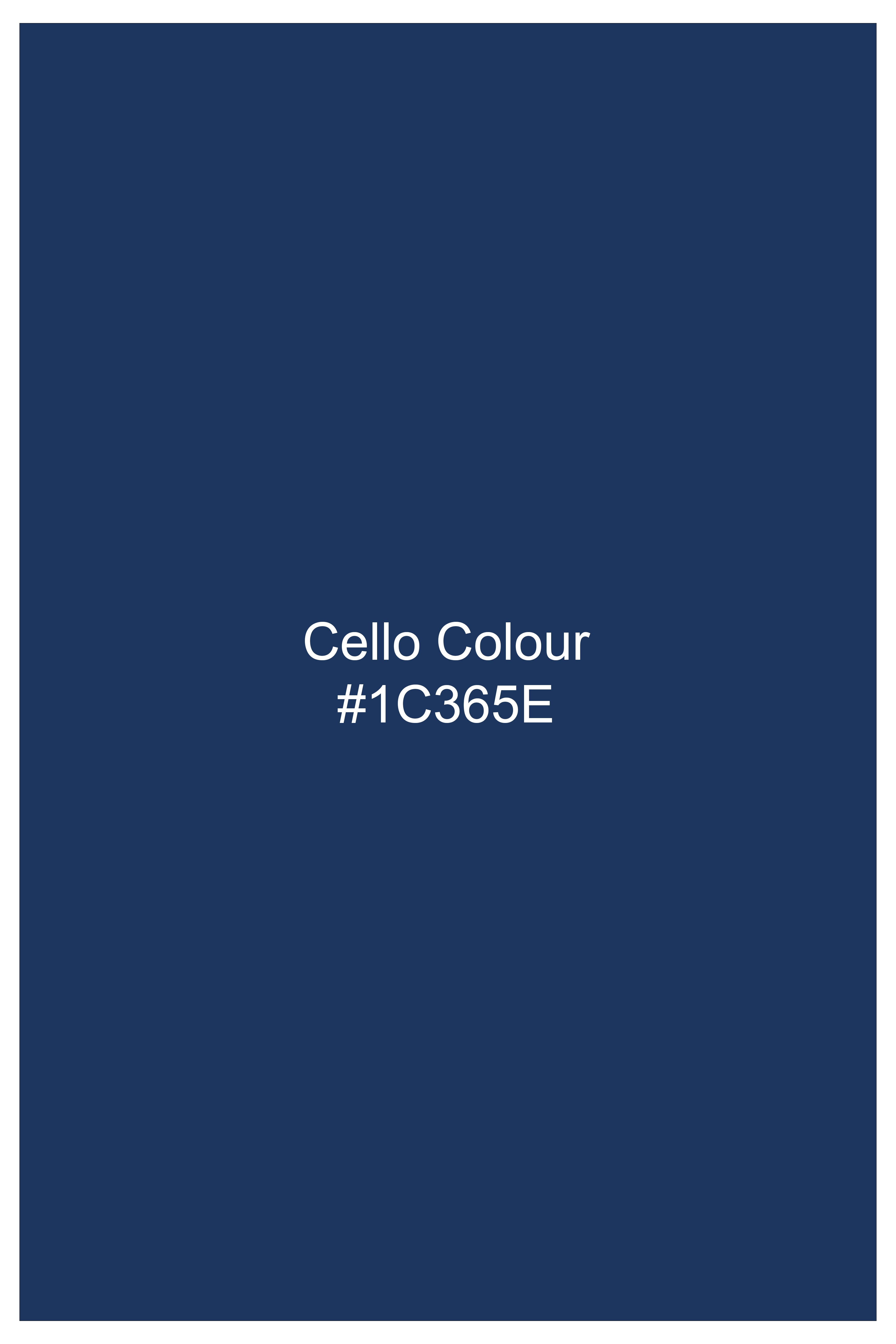 Marinoir-Cello Blue Solid Wool Rich Slight Stretch Waistband Pant