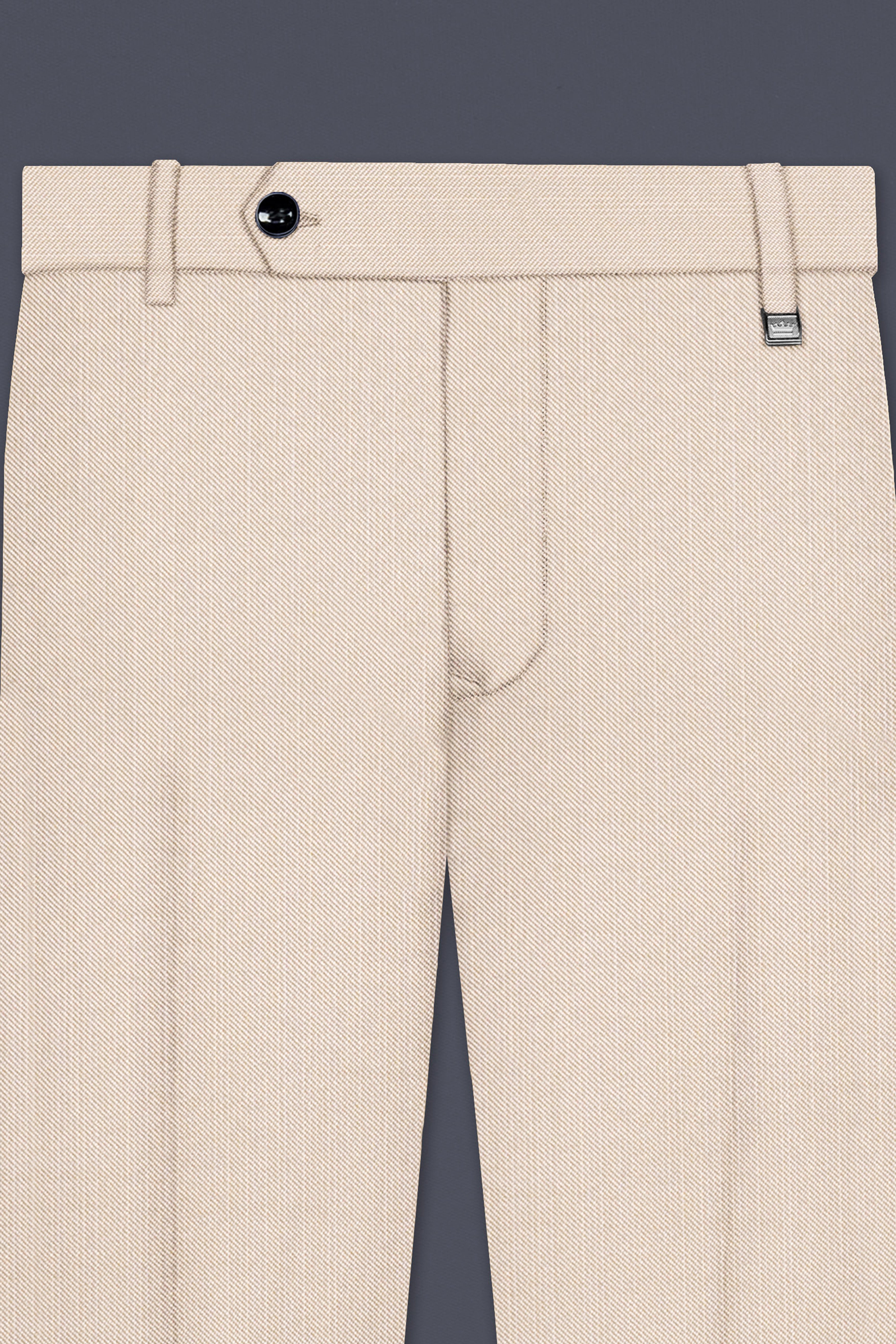 Velivon-Bizarre Cream Solid Wool Rich Slight Stretch Waistband Pant