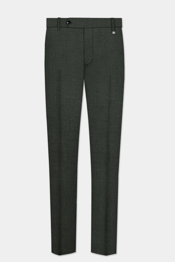Shafton-Mine Shaft Green Solid Wool Rich Stretchable traveler Pant