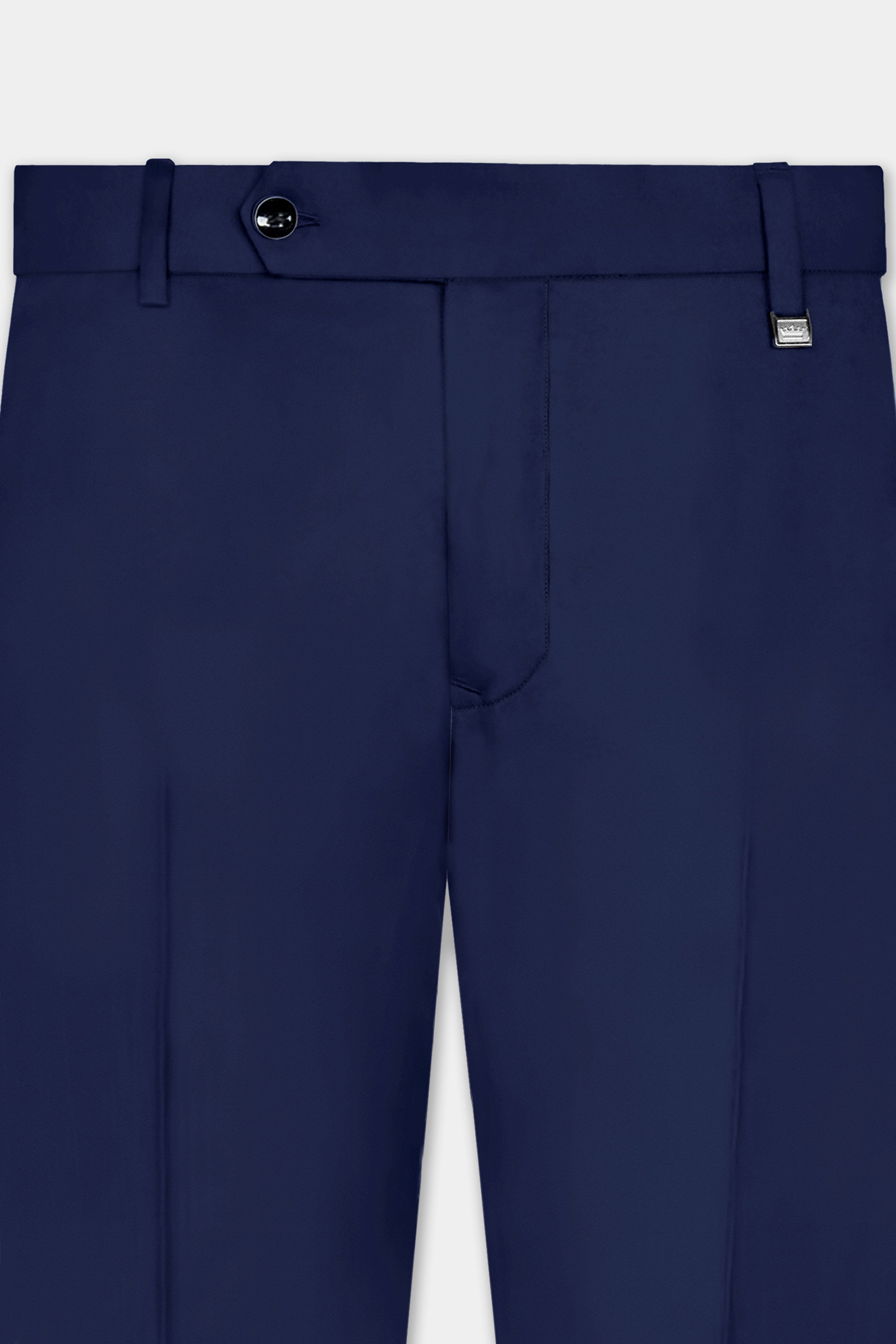 Berry Blue Solid Wool Rich Stretchable Waistband Pant