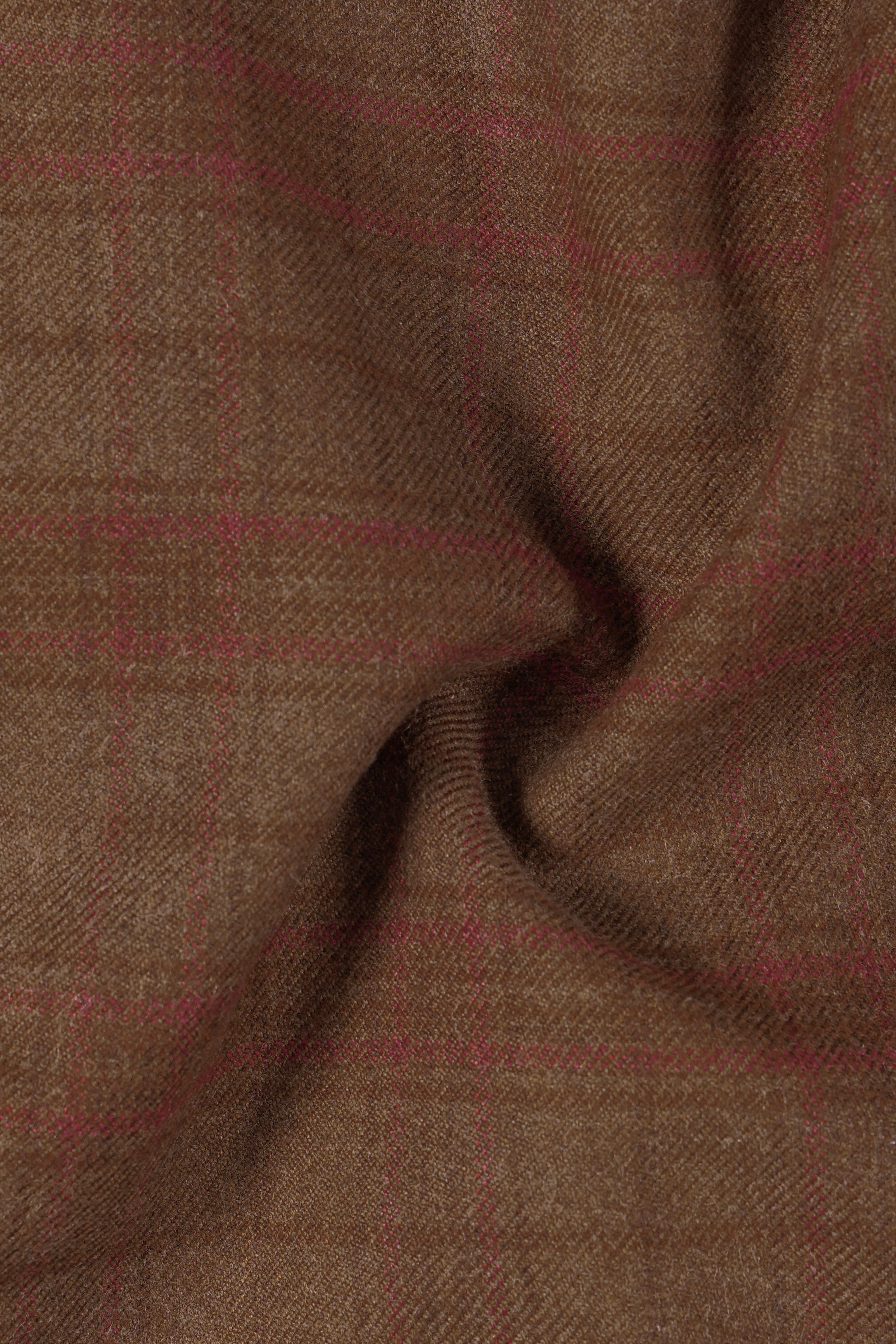 Cango Brown Plaid Wool Rich Stretchable Waistband Pant