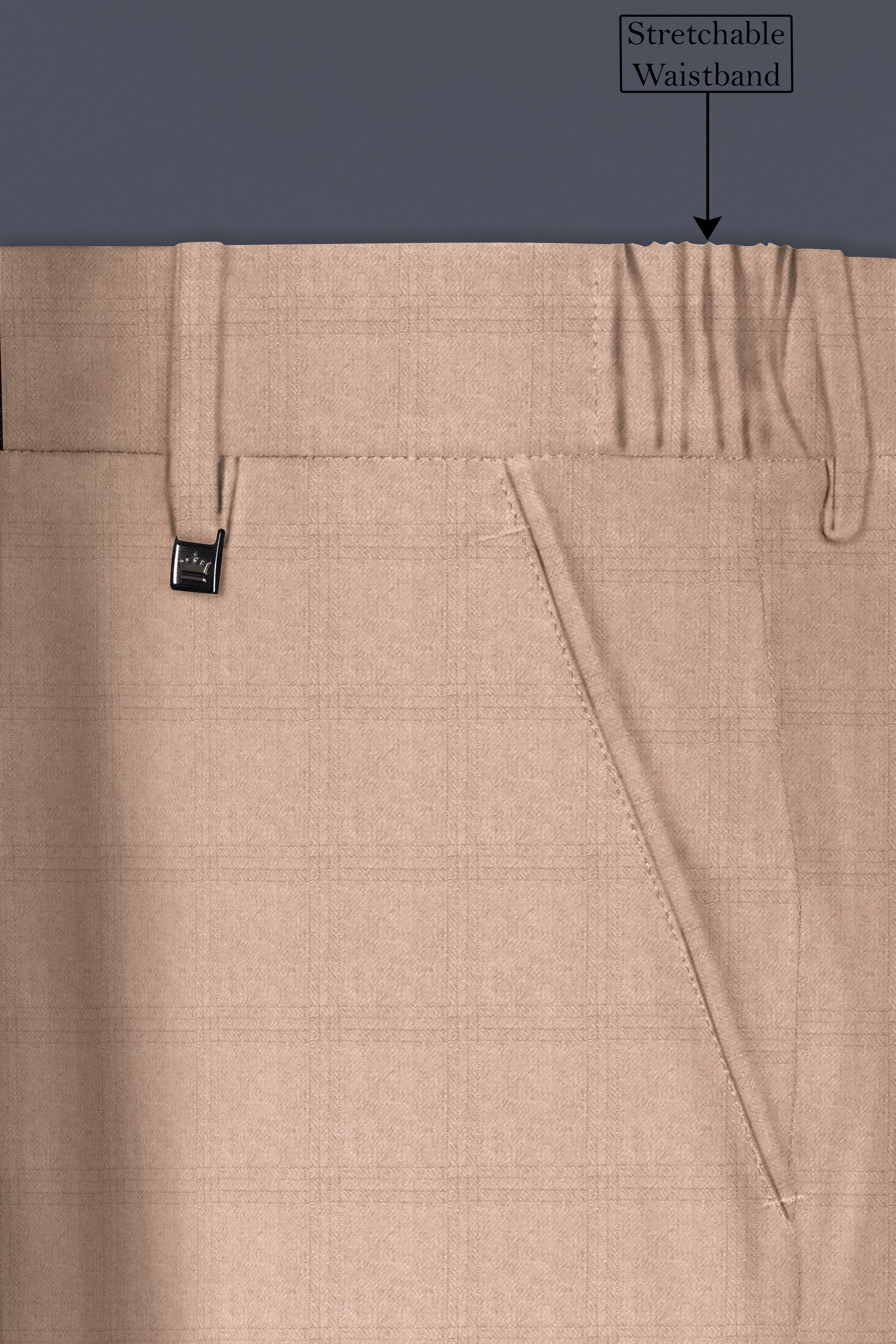 Velcrema-Sorrell Cream Wool Rich Stretchable Waistband Pant