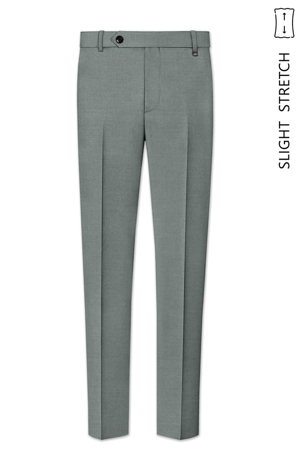 Travliam-William Gray Wool Rich Slight Stretch Waistband Pant