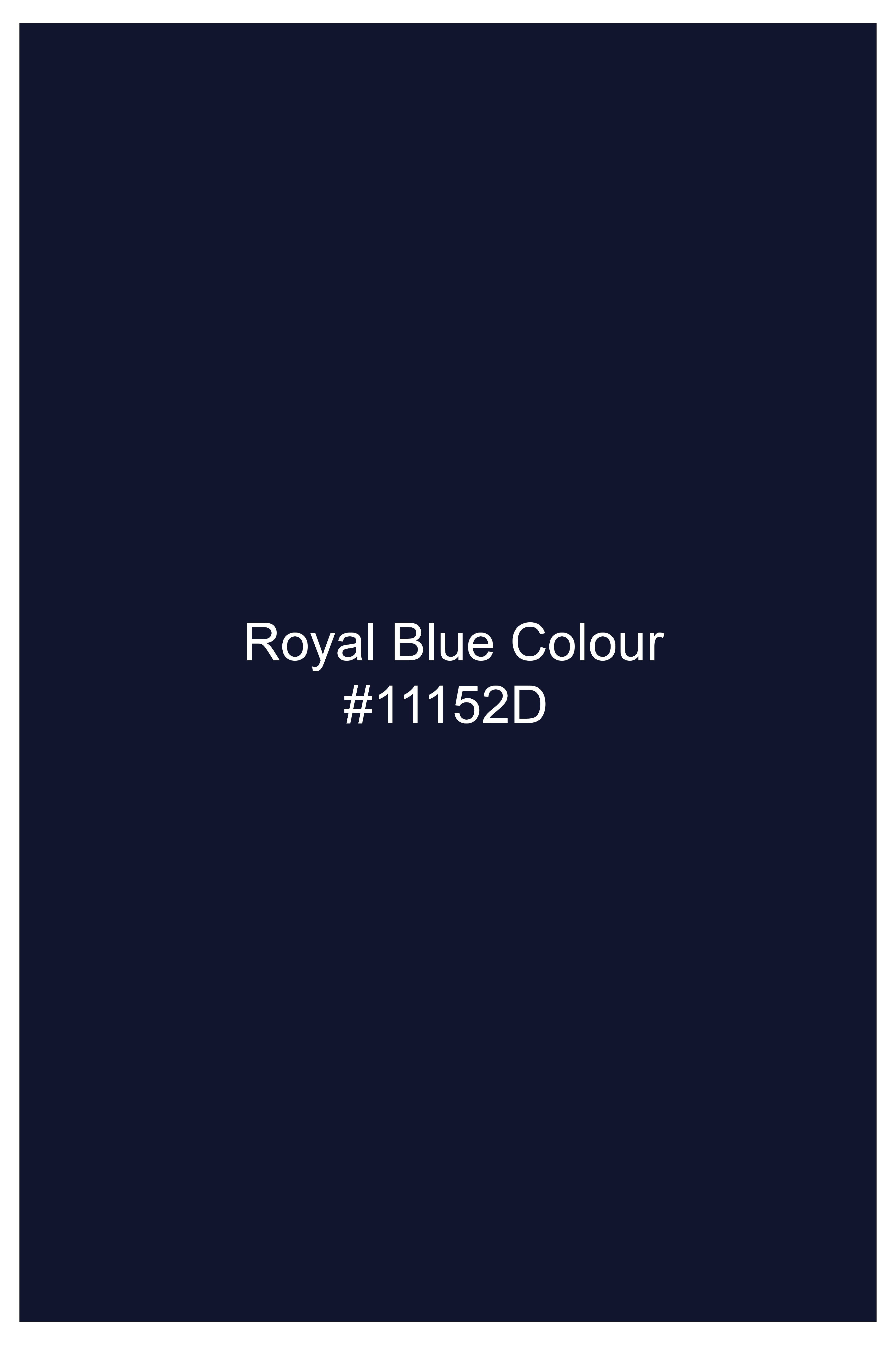 Azurion-Royal Blue Wool Rich Stretchable Waistband Pant