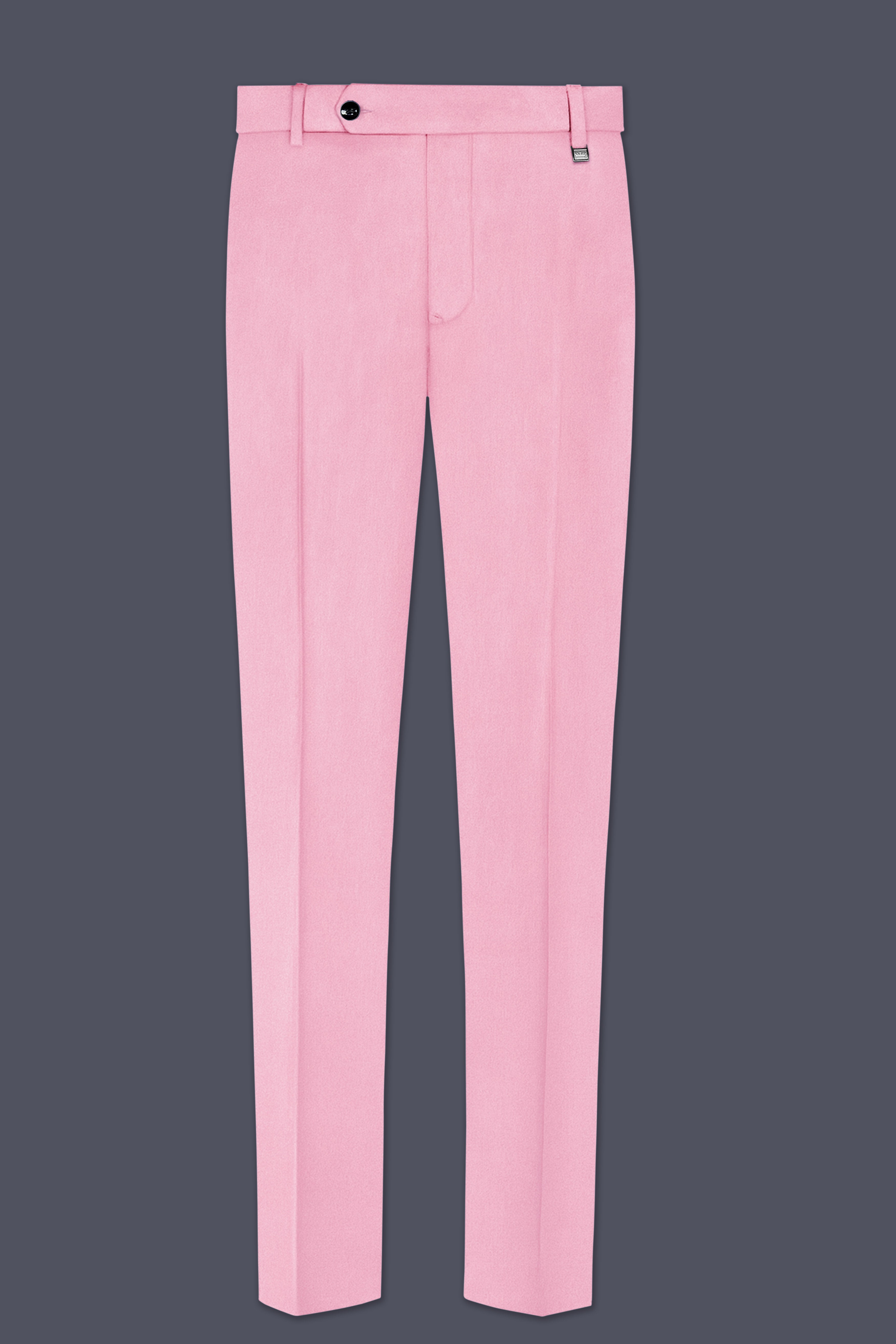 Fleurvel-Azalea Pink Textured Velvet Stretchable Waistband Pant