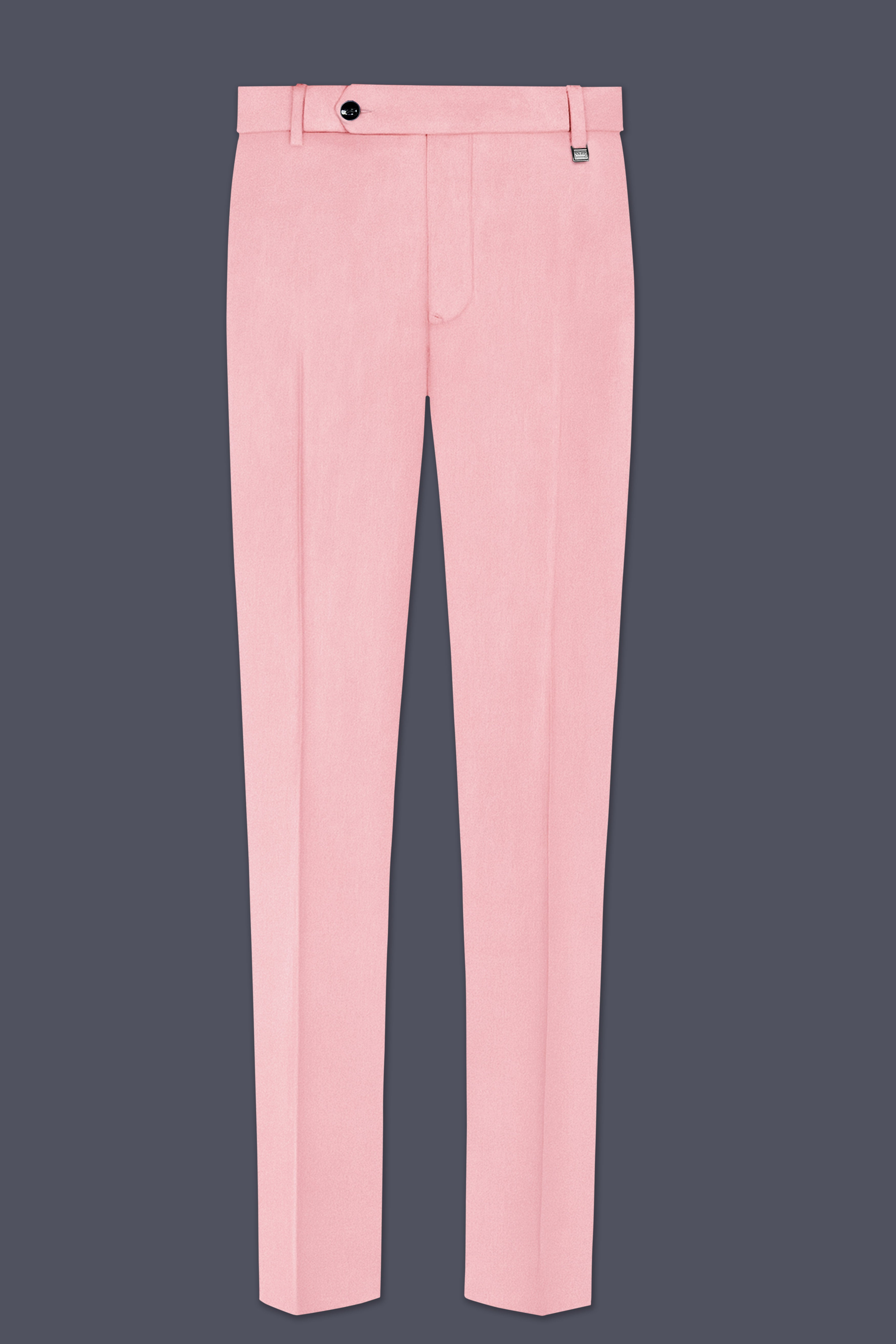 Rosivell-Careys Pink Textured Velvet Stretchable Waistband Pant