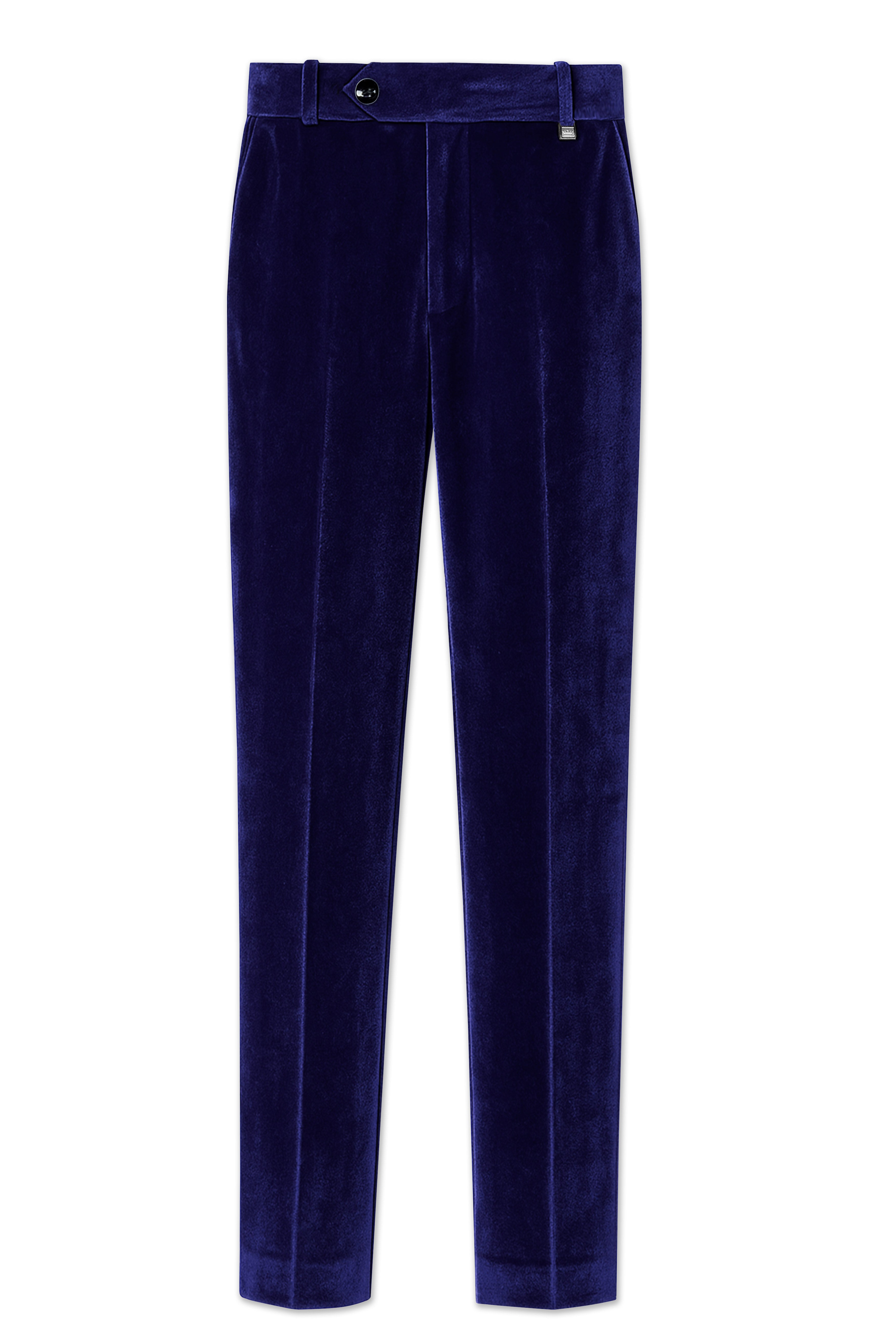 Azurion-Royal Blue Velvet Stretchable Waistband Pant
