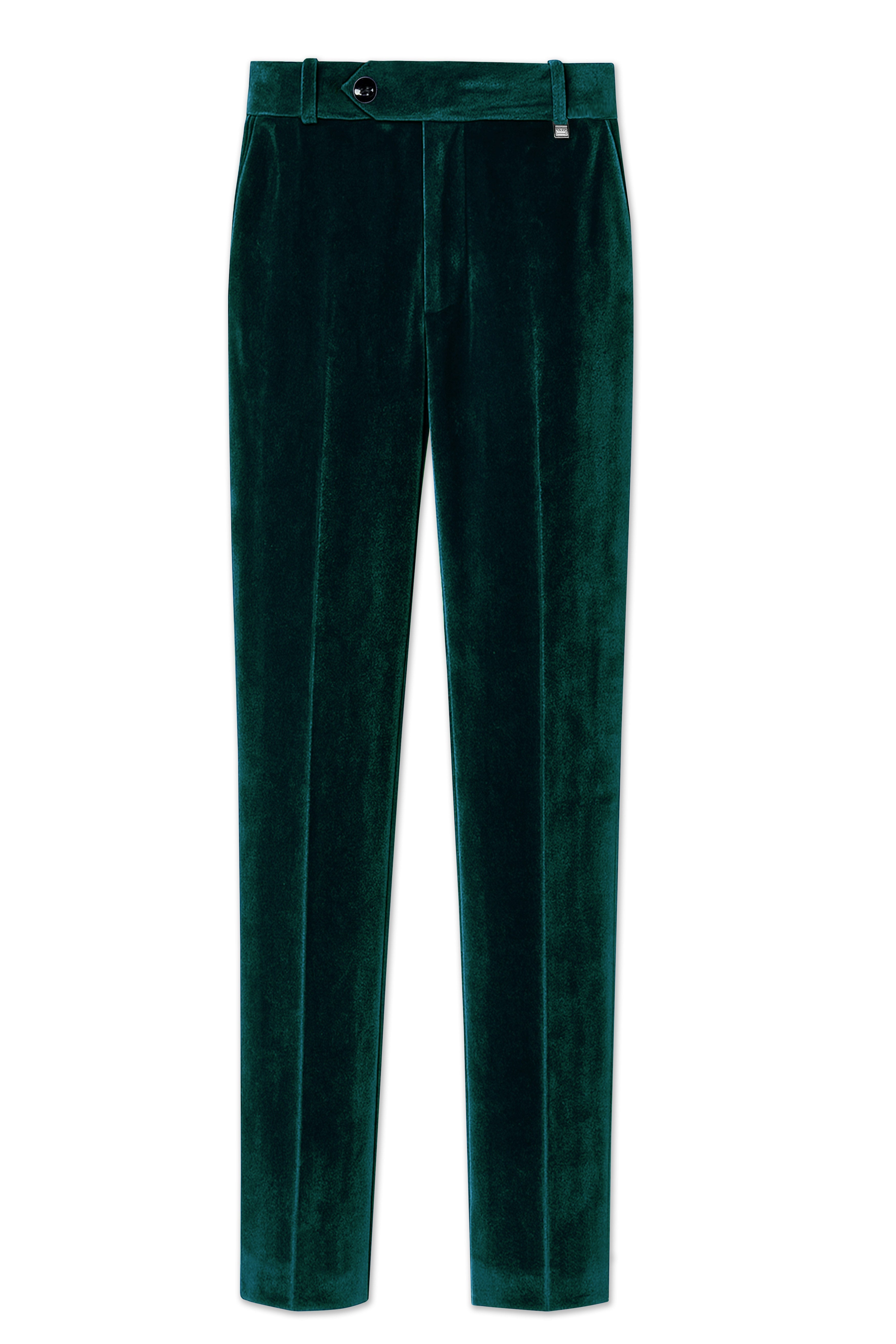 Emerivell-Racing Green Velvet Stretchable Waistband Pant