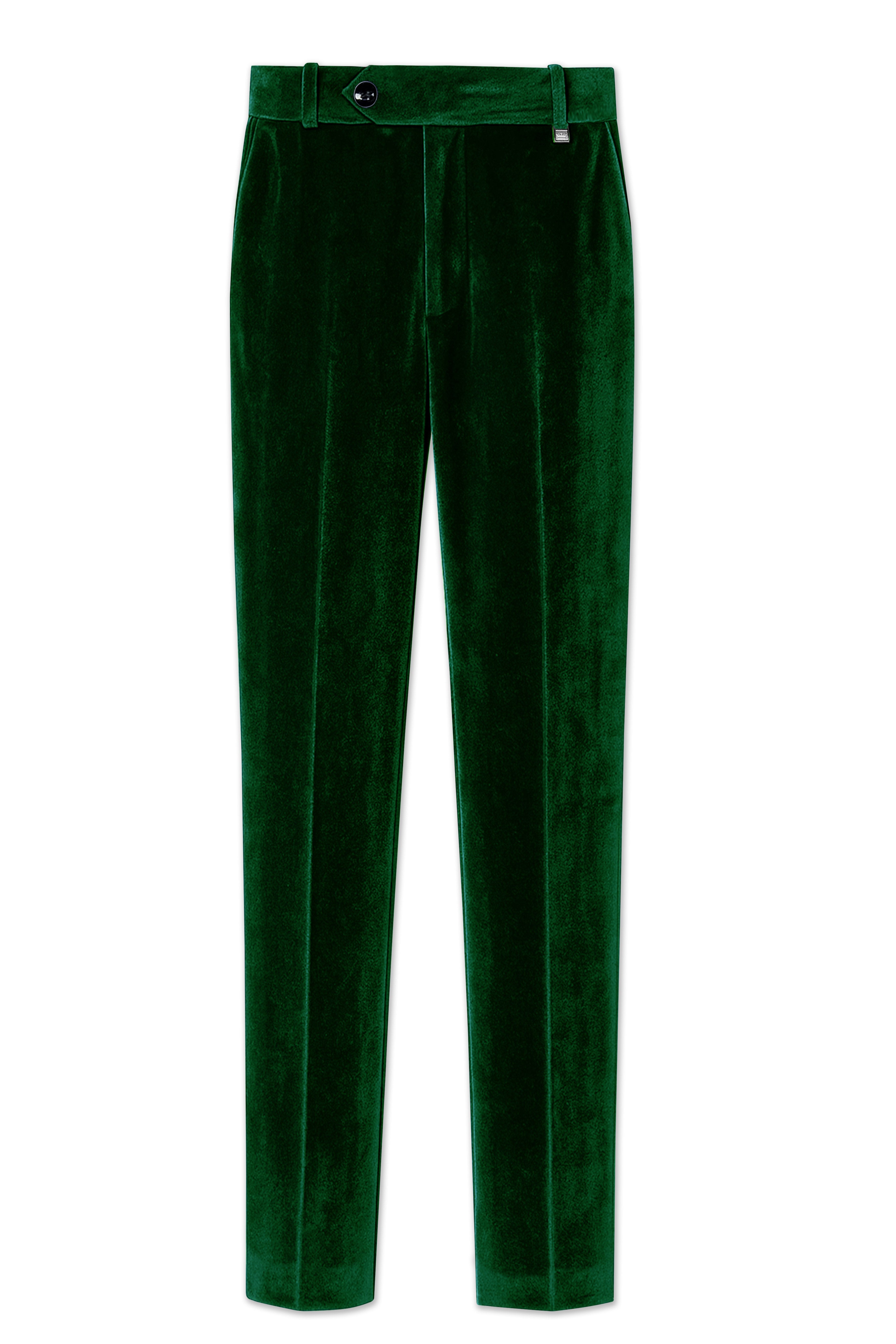 Virivell-Phthalo Green Velvet Stretchable Waistband Pant
