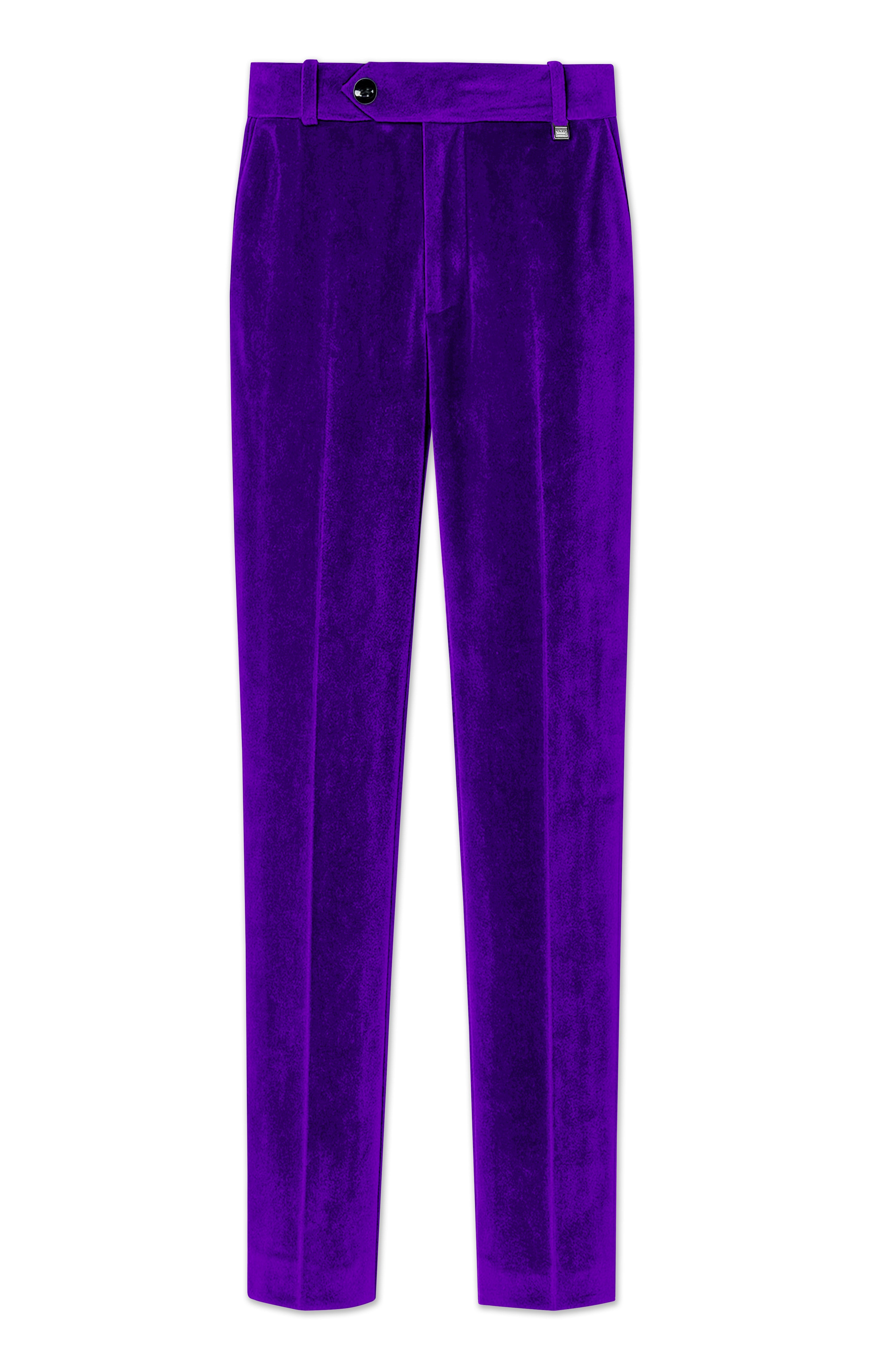 Purvion-Christalle Purple Velvet Stretchable Waistband Pant