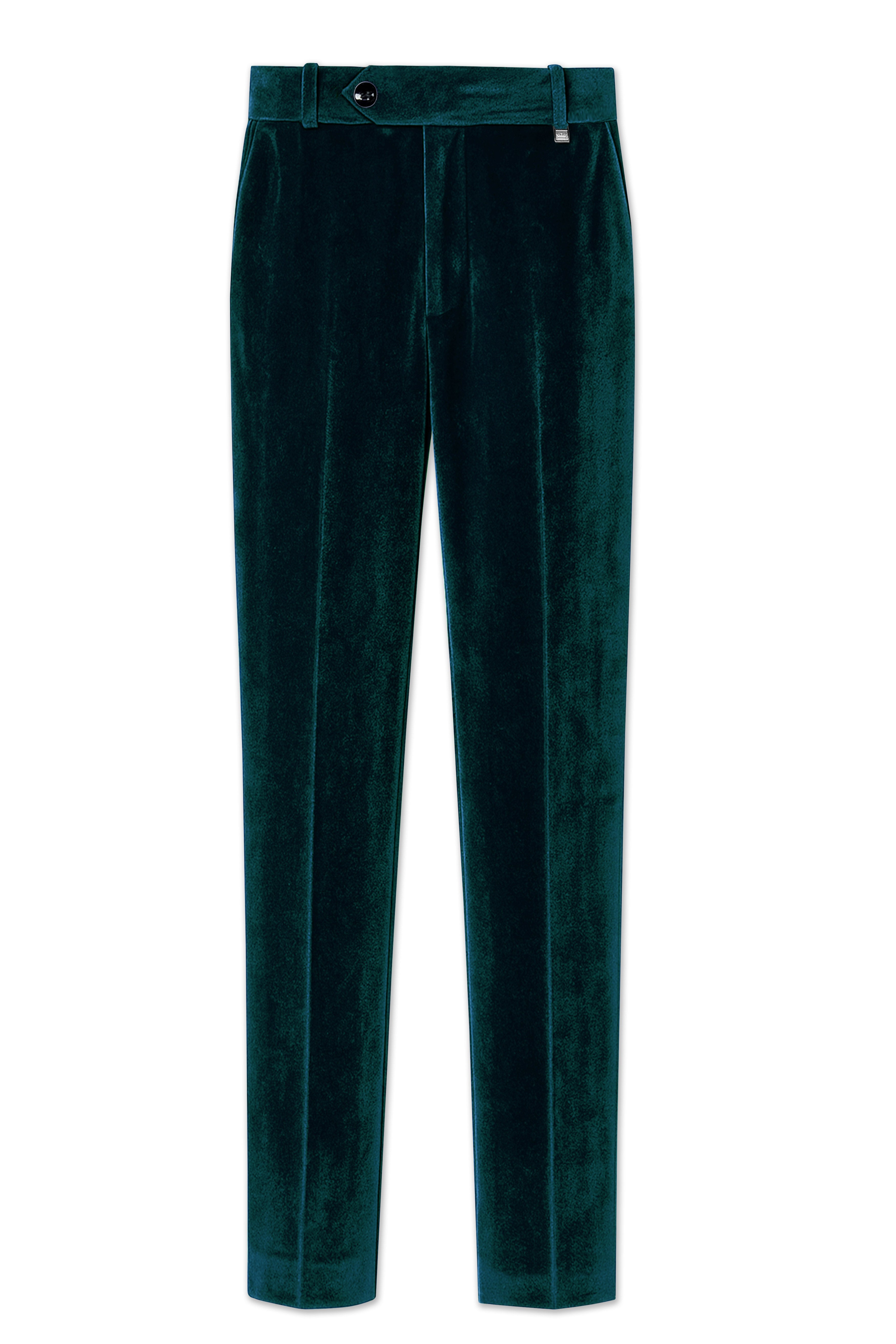 Emerivell-Burnham Green Velvet Stretchable Waistband Pant