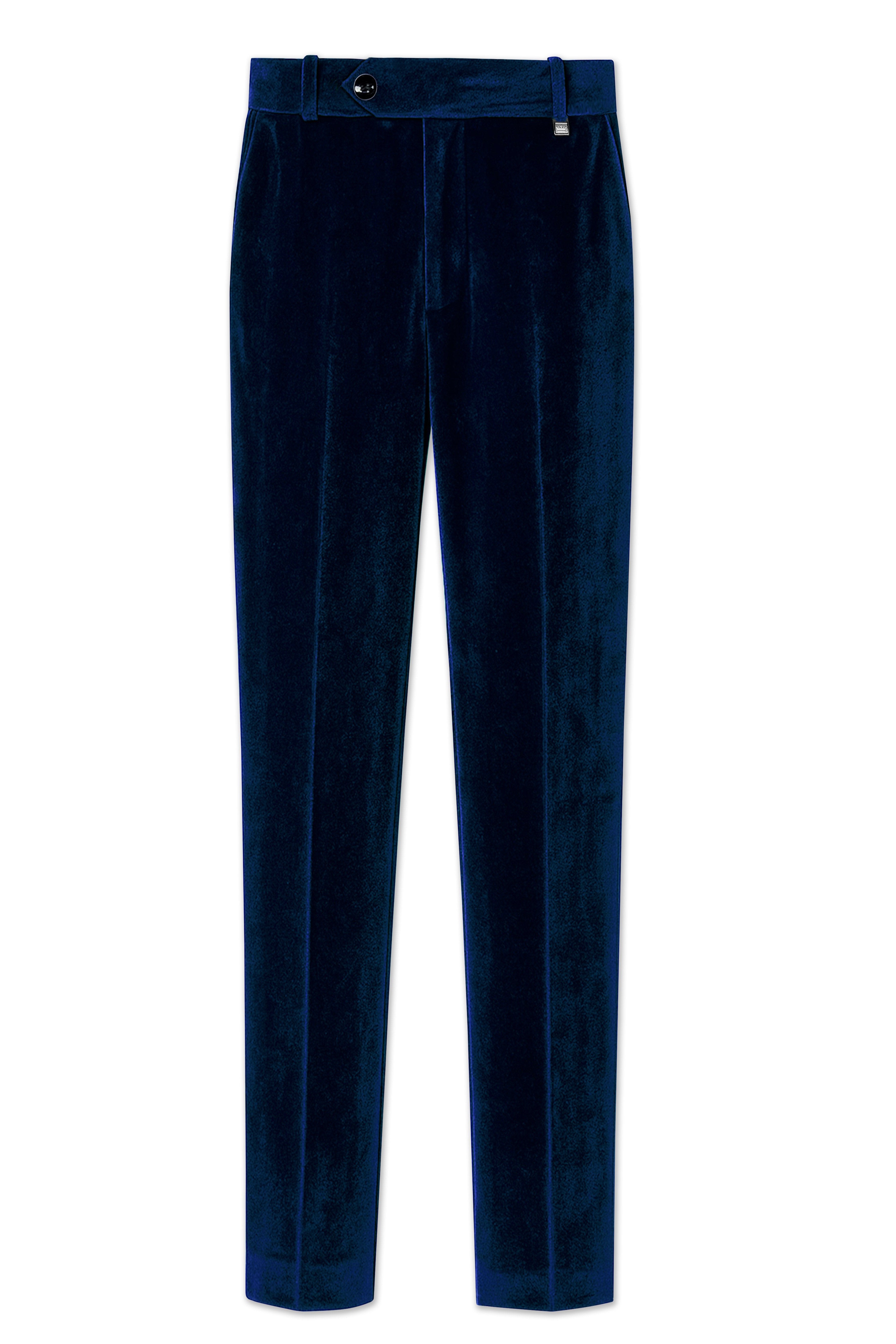Noctivell-Cinder Blue Velvet Stretchable Waistband Pant