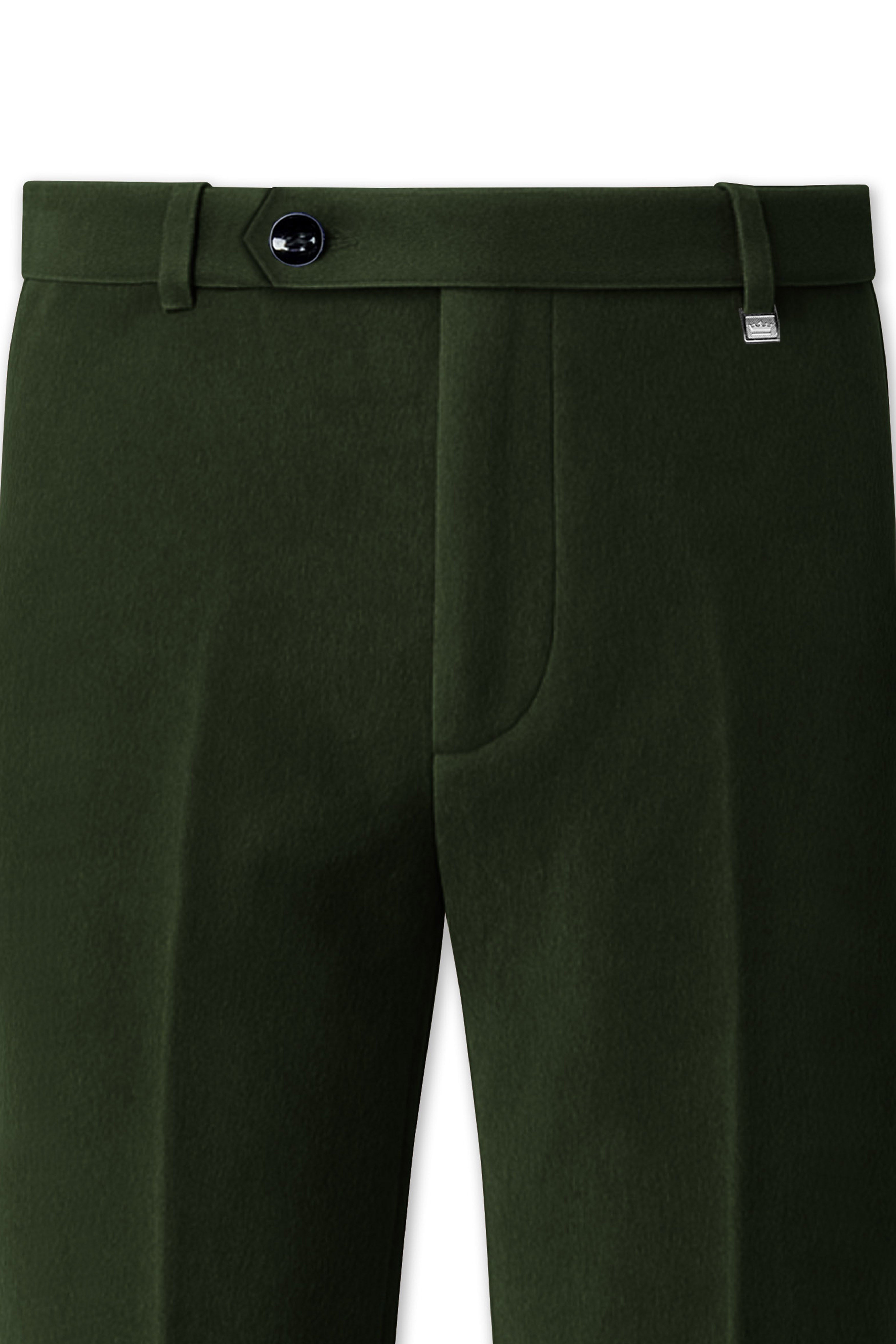Velcadia-Acadia Green Velvet Stretchable Waistband Pant