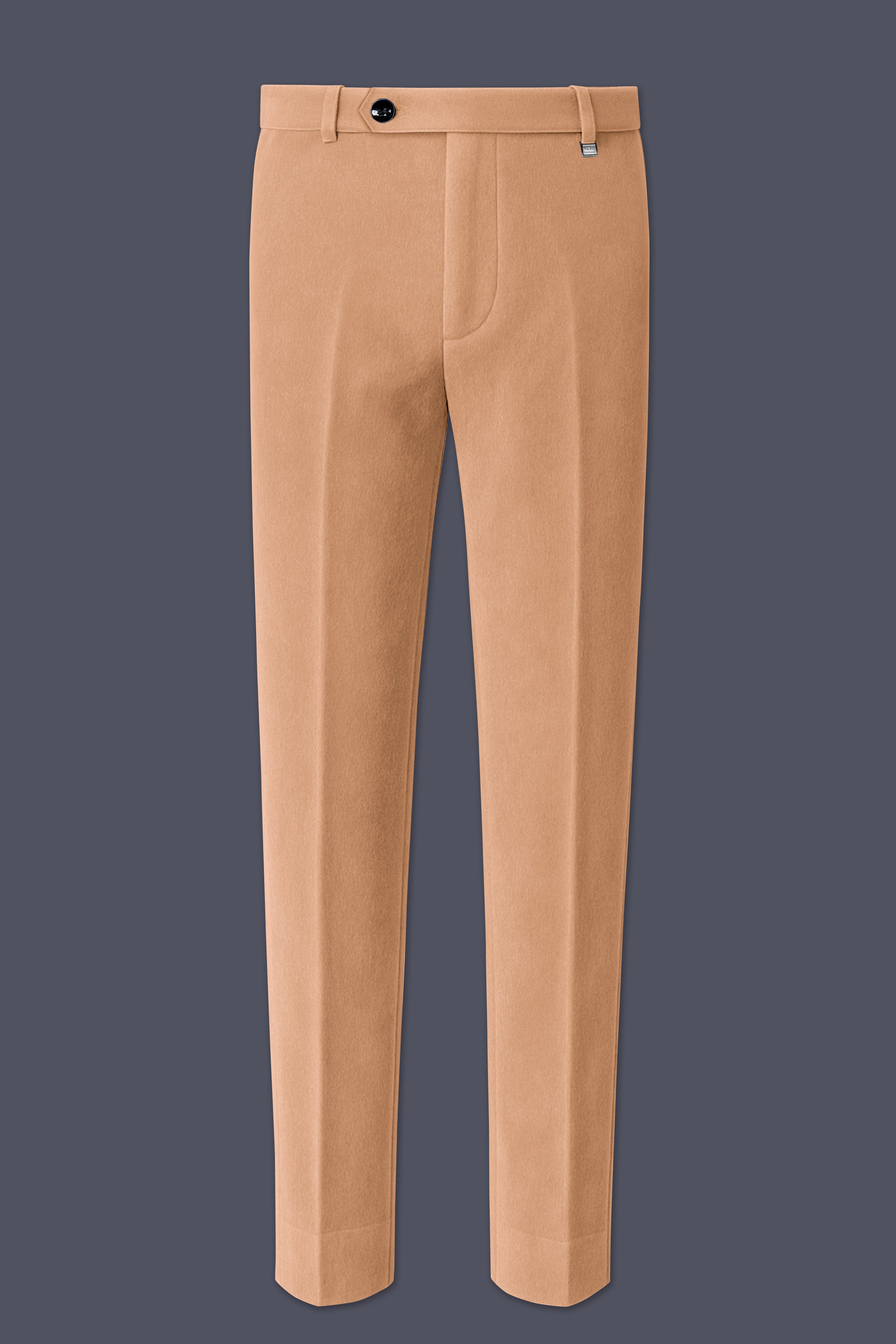 Ivorel-Fawn Cream Velvet Stretchable Waistband Pant