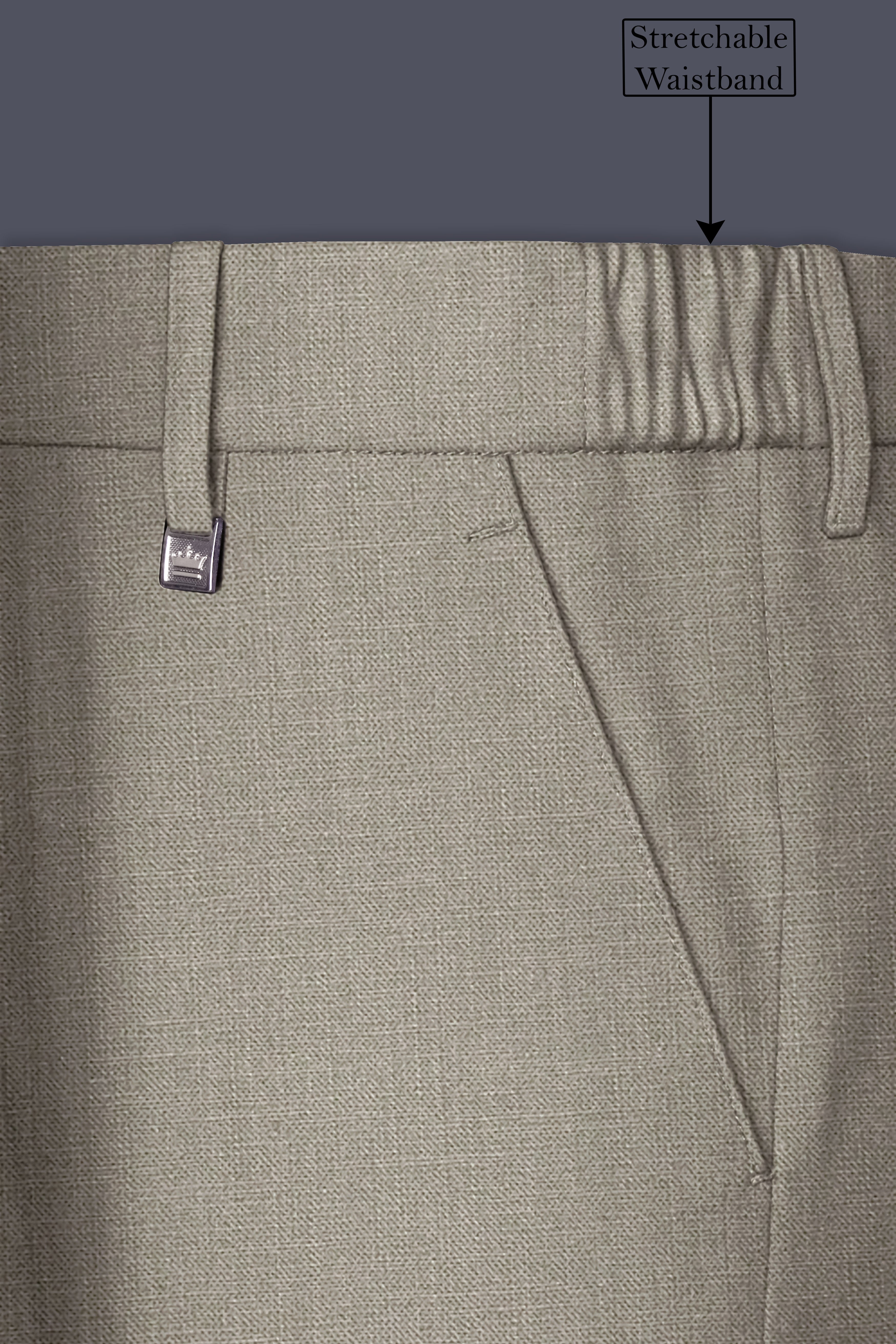 Grevino-Pablo Green Luxurious Linen Stretchable Waistband Pant