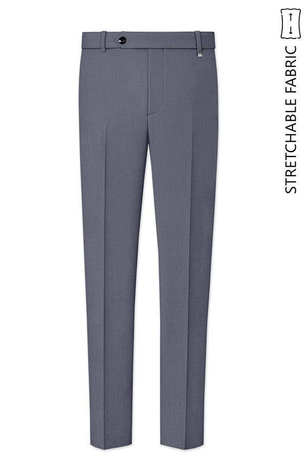 Cineris-Shuttle Gray Luxurious Linen Stretchable Waistband Pant