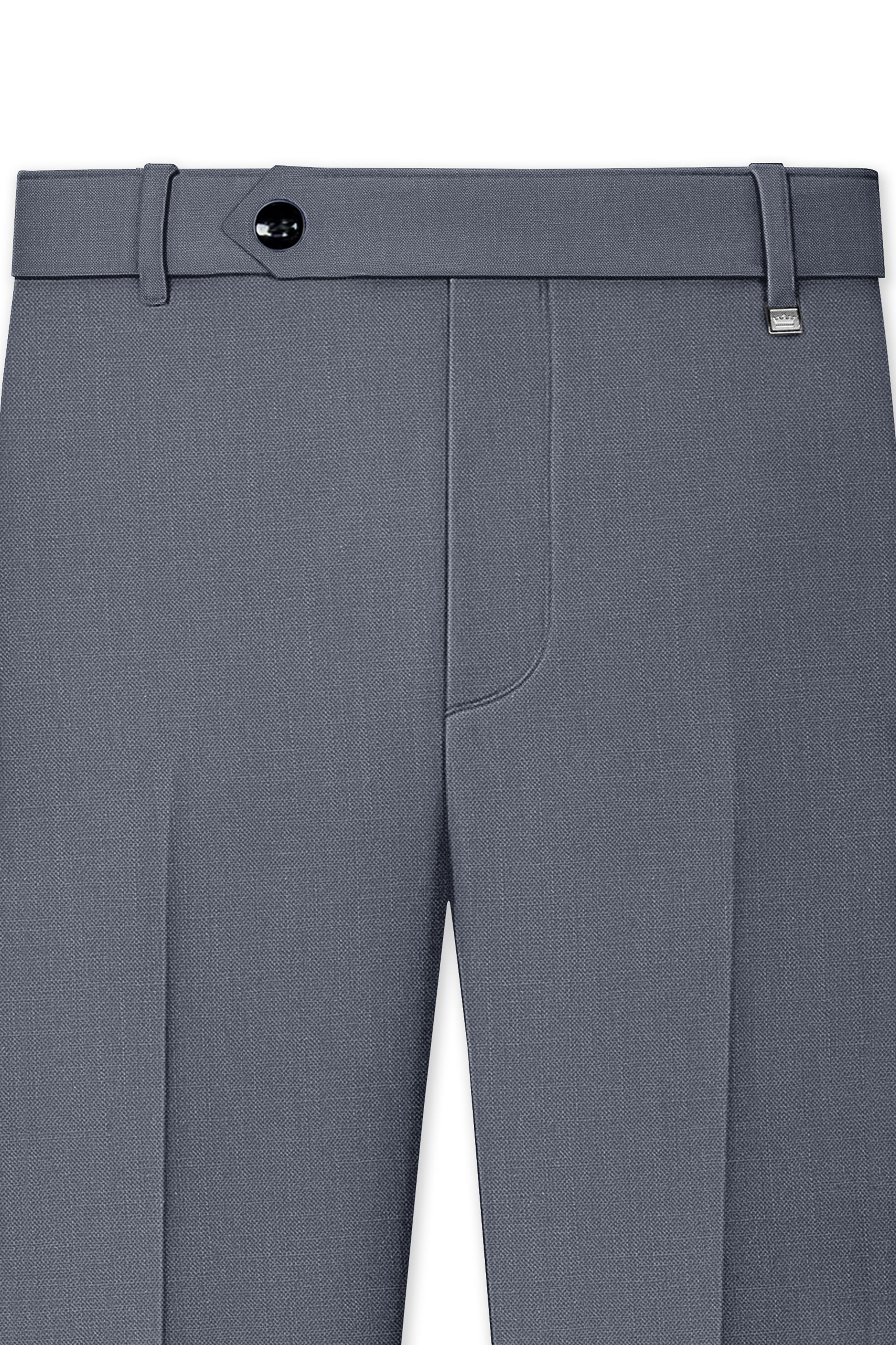 Cineris-Shuttle Gray Luxurious Linen Stretchable Waistband Pant
