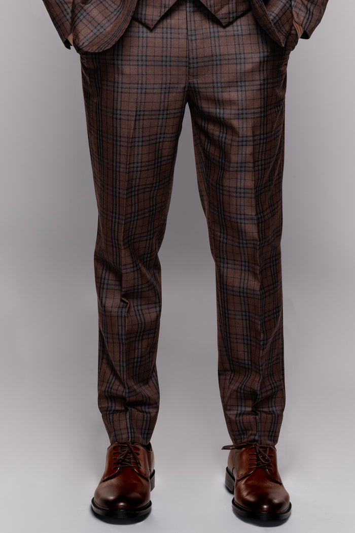 GINGERBREAD PLAID WOOL BLEND PANT